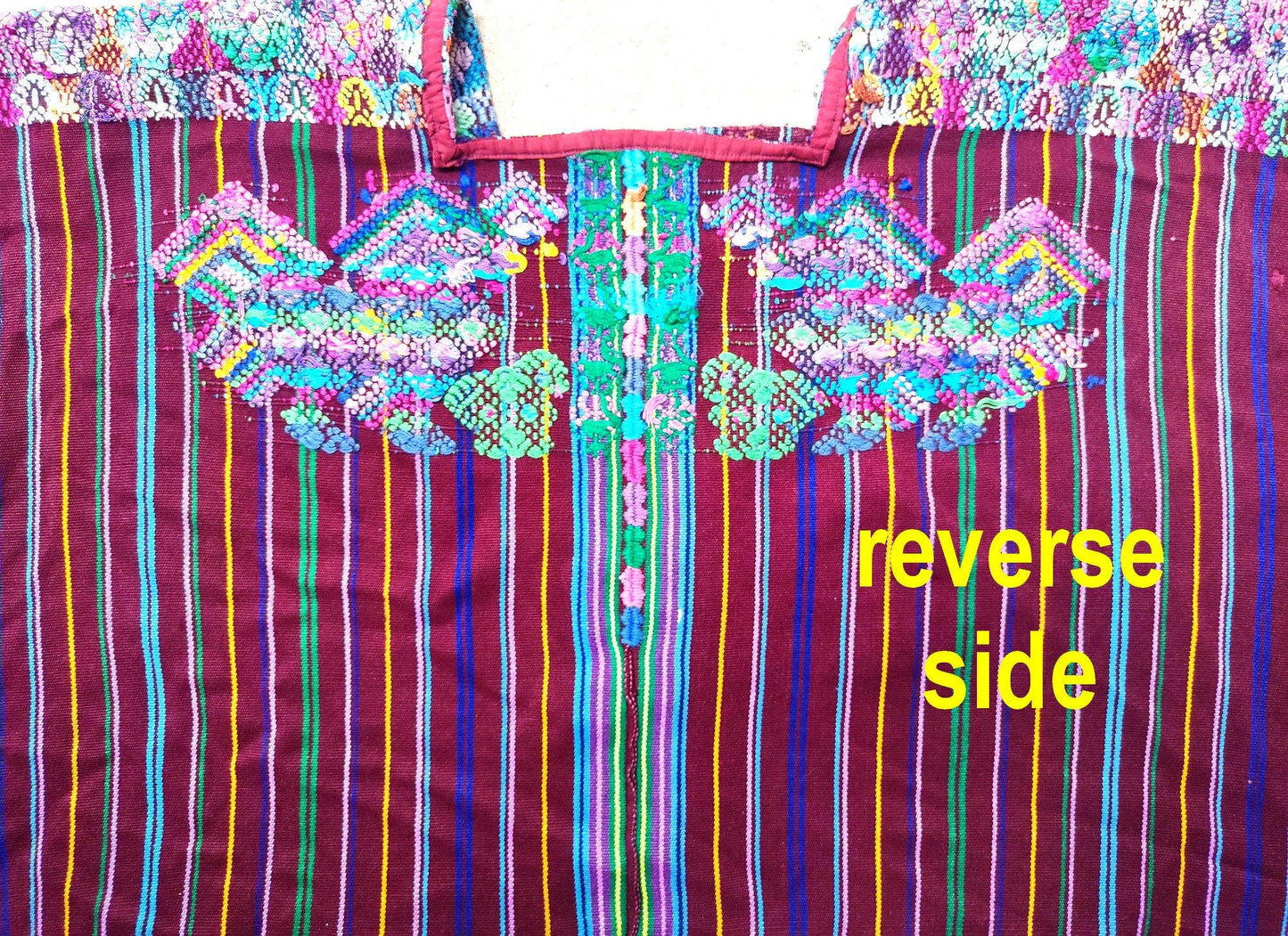 Vintage Guatemalan Unique Handmade Weaved Cotton RED Color -Mayan ROOSTERS Santo Domingo XENACOJ huipil-
