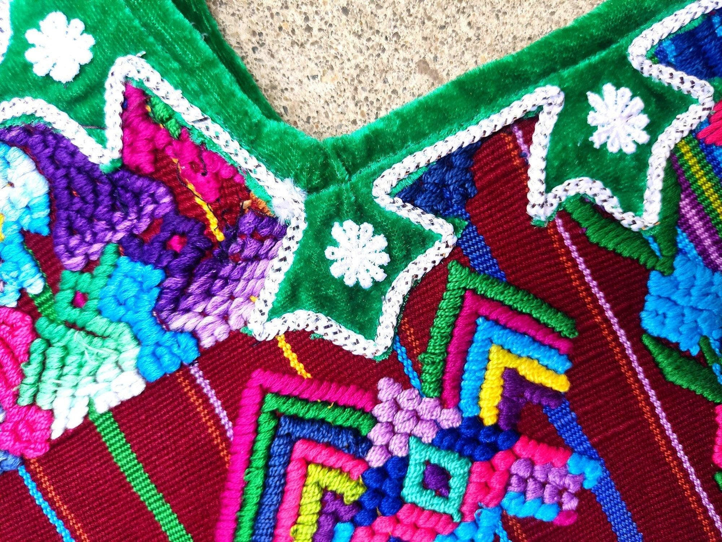 Vintage Guatemalan Unique Handmade Weaved Cotton BURGUNDY -Mayan ROOSTERS -Santo Domingo XENACOJ huipil-