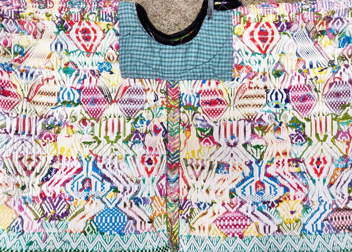Vintage Cotton Unique Handmade weaved -San Martin Chile Verde Quetzaltenango XELA- huipil