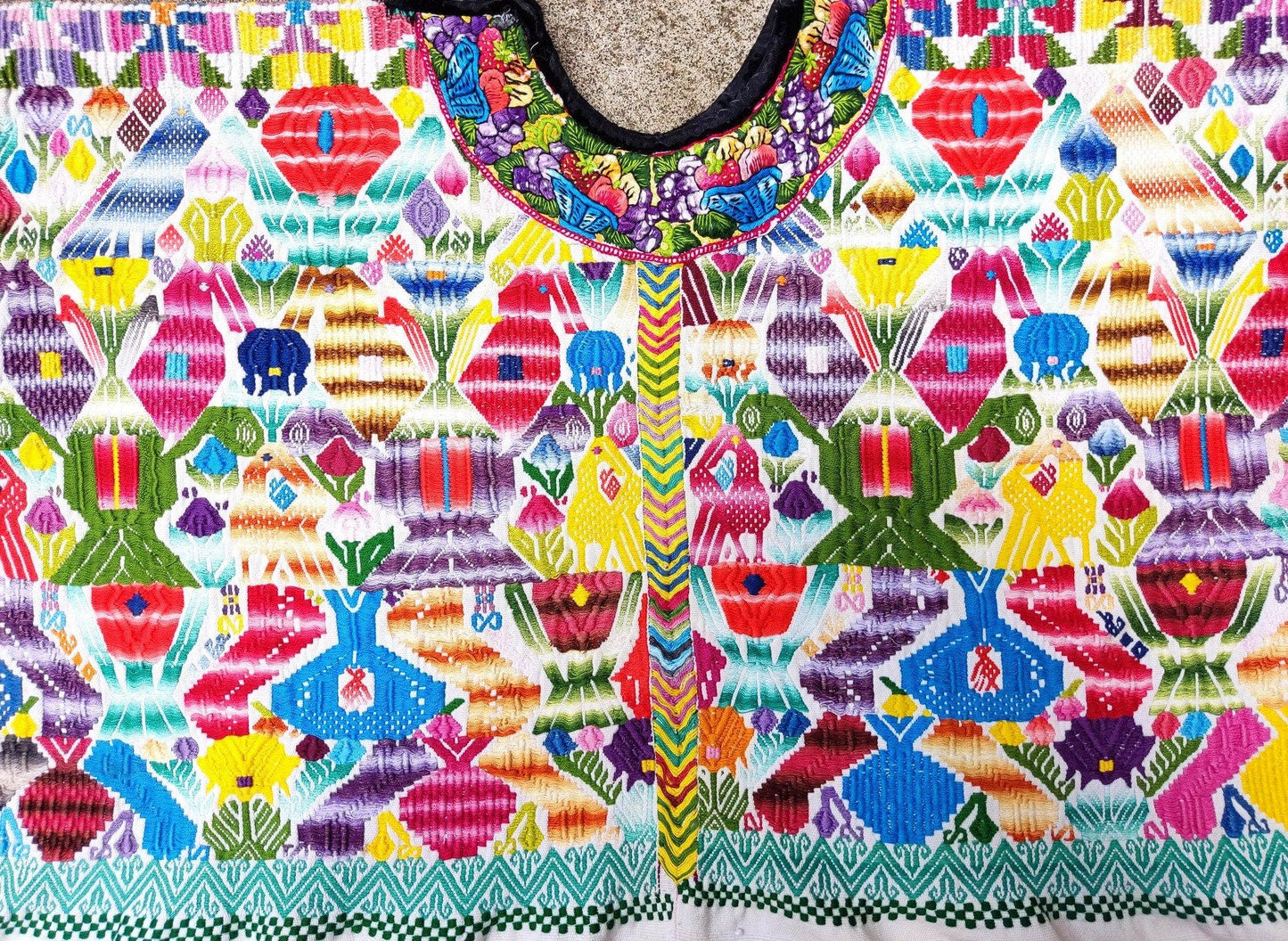 Vintage Cotton Unique Handmade weaved -San Martin Chile Verde Quetzaltenango XELA- huipil