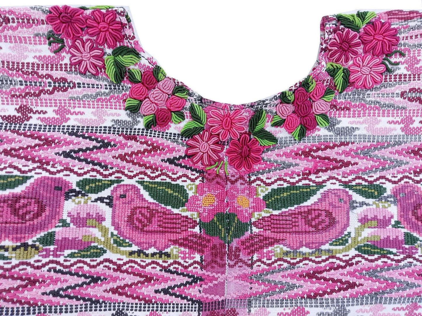 Vintage Guatemalan unique handmade weaved cotton -San Juan Comalapa huipil-