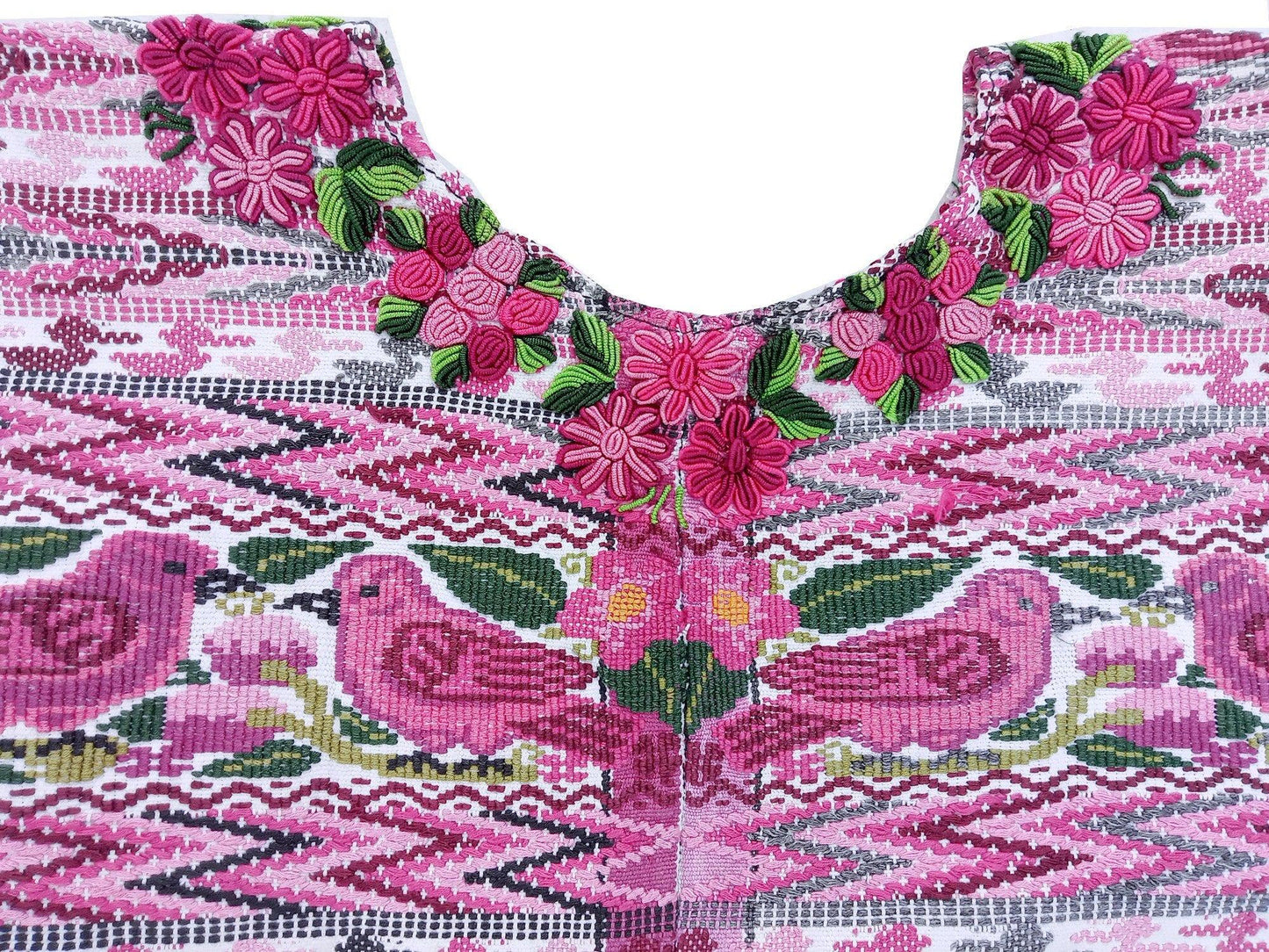 Vintage Guatemalan unique handmade weaved cotton -San Juan Comalapa huipil-