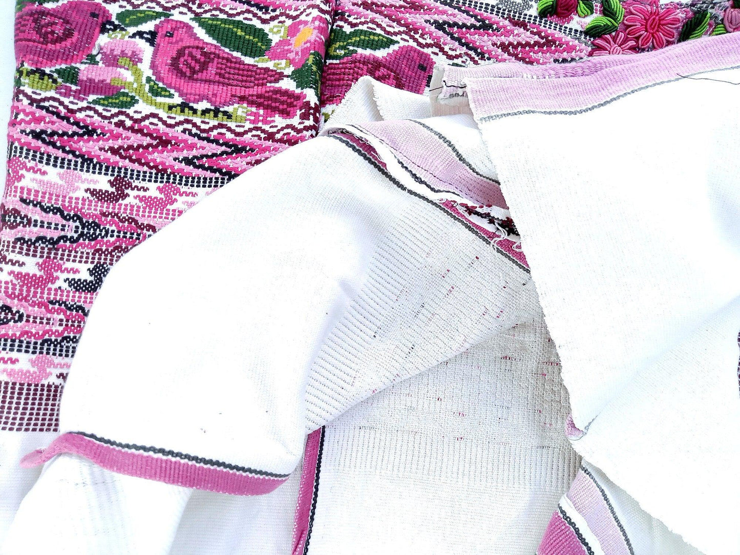 Vintage Guatemalan unique handmade weaved cotton -San Juan Comalapa huipil-
