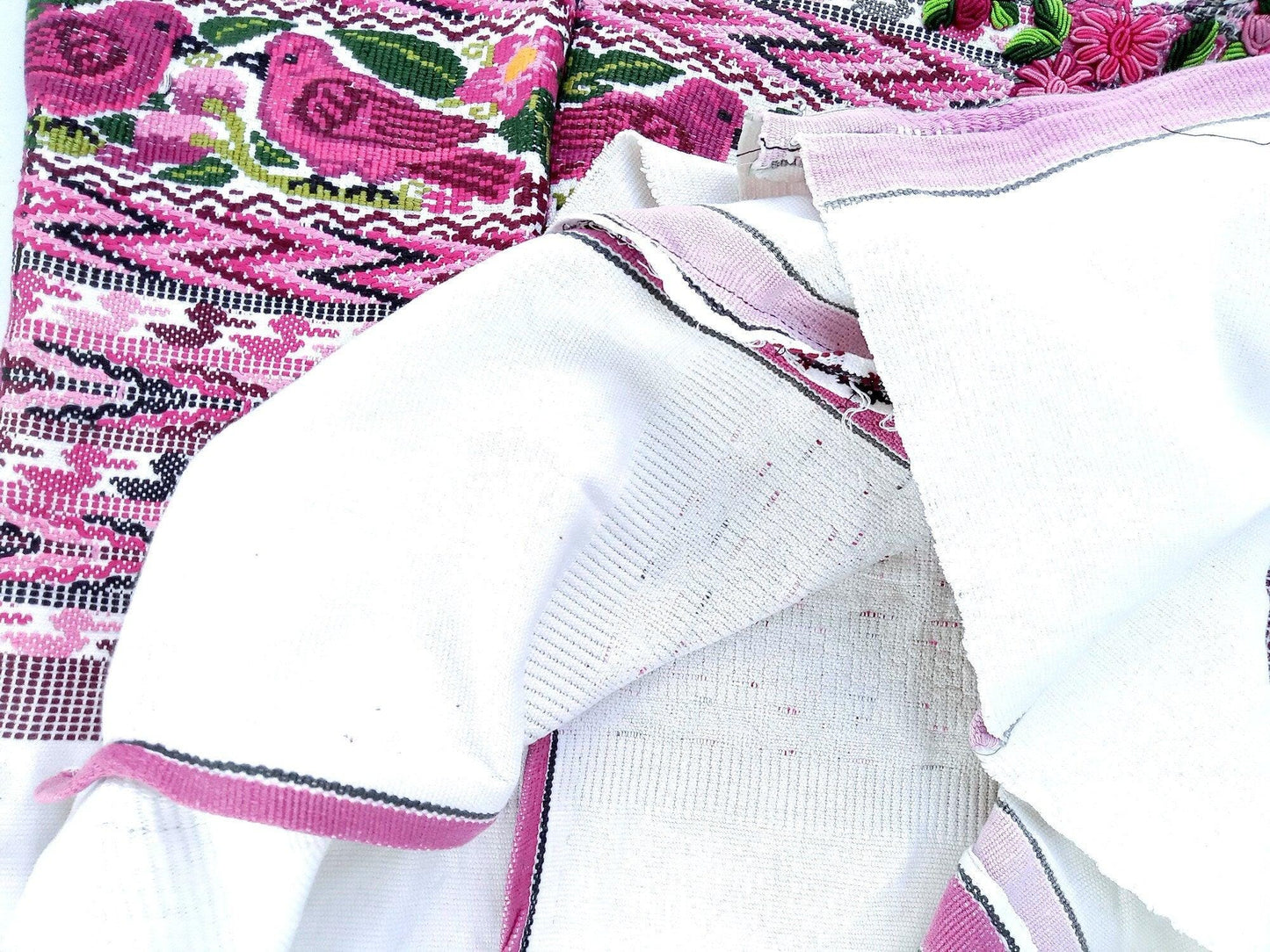 Vintage Guatemalan unique handmade weaved cotton -San Juan Comalapa huipil-