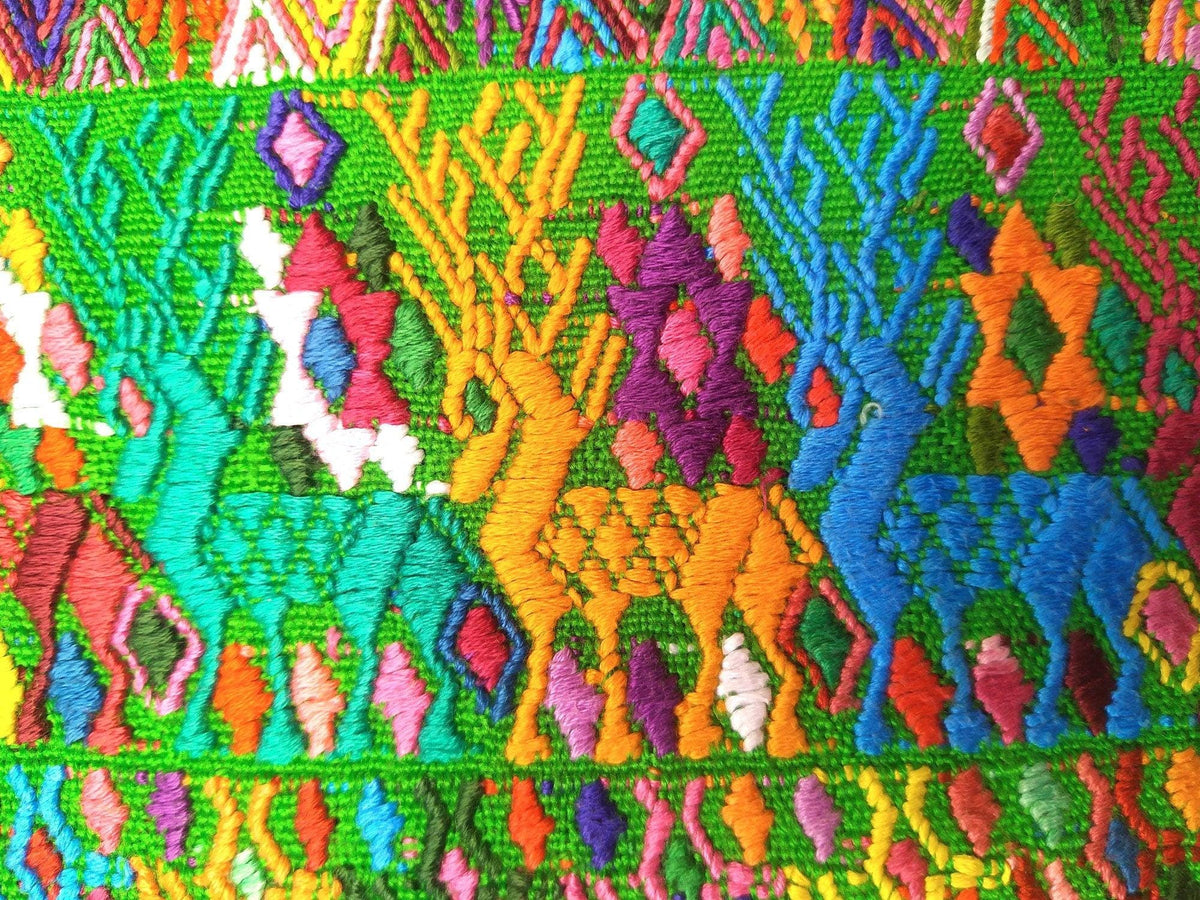 Vintage Tactic Coban Huipil Weaved Cotton TAPESTRY And BLOUSE - Home Wall Decor Geometric Wall Hanging Blouse