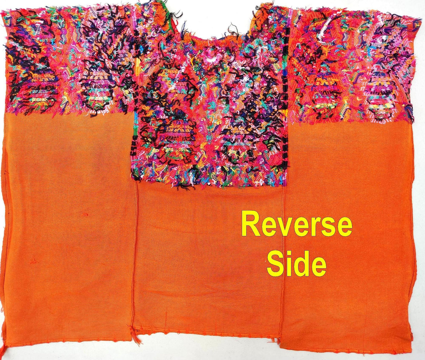 Vintage Cotton Unique RUST Handmade weaved GEOMETRIC CHICHI Huipil