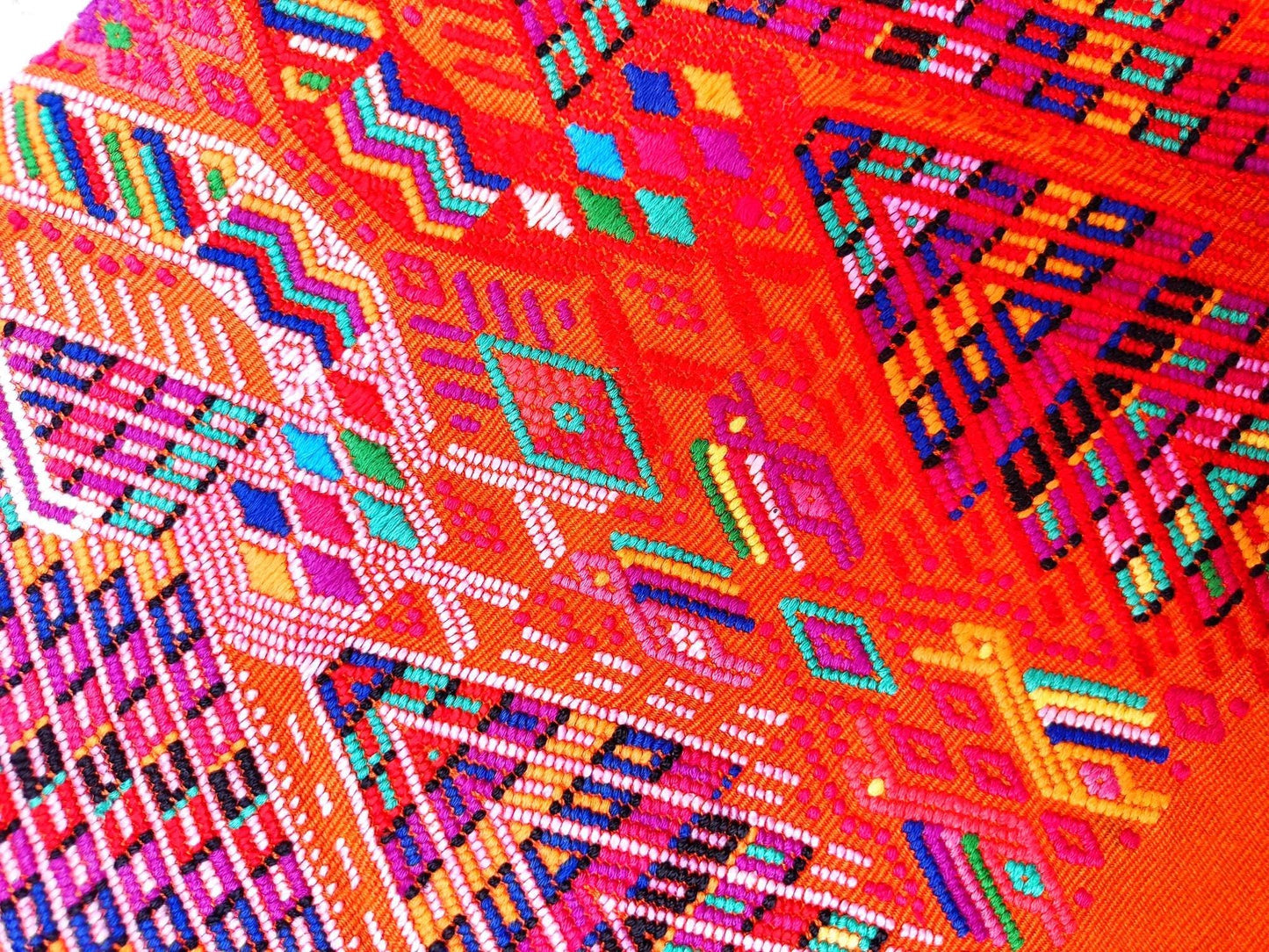 Vintage Cotton Unique RUST Handmade weaved GEOMETRIC CHICHI Huipil