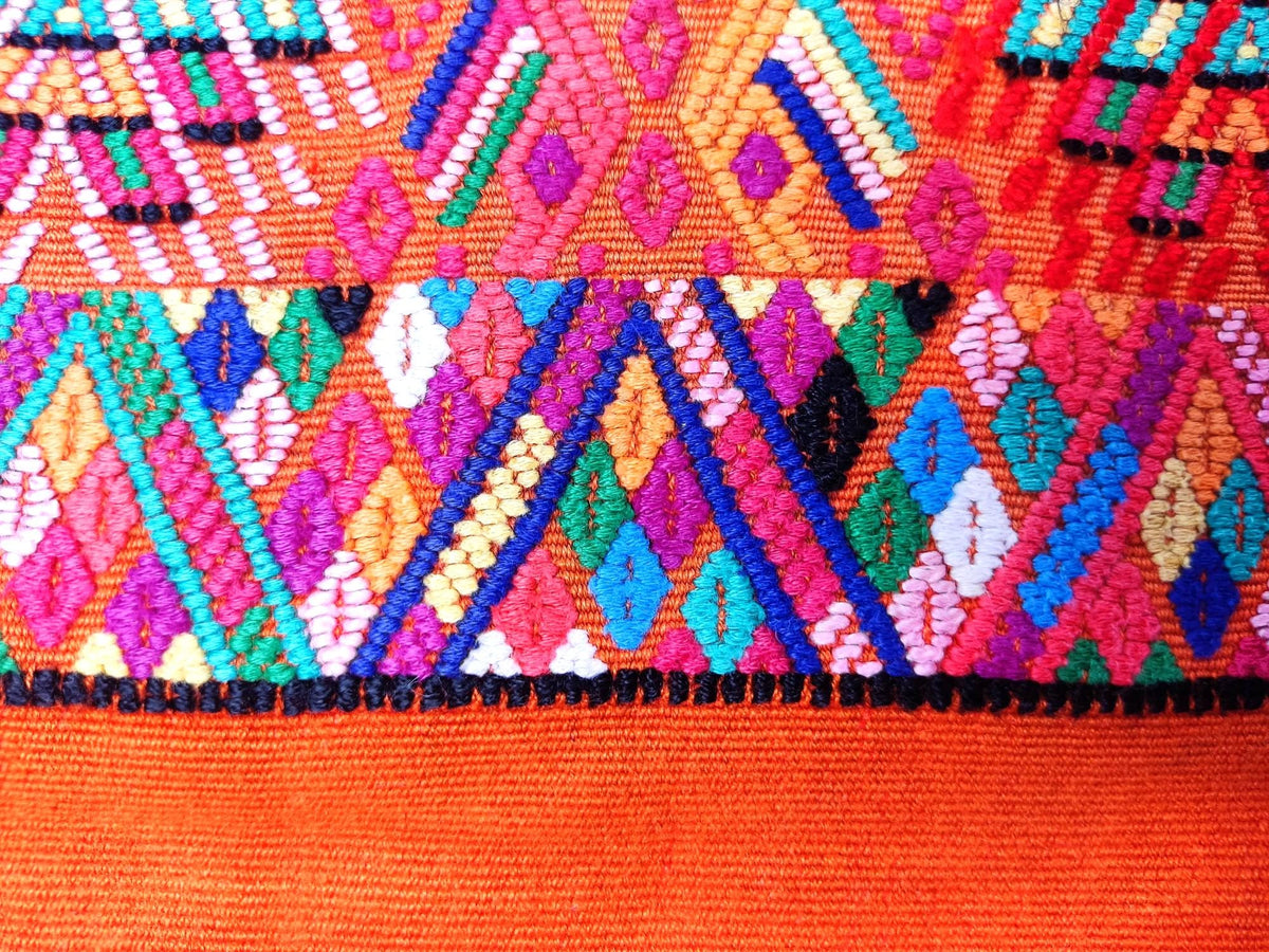 Vintage Cotton Unique RUST Handmade weaved GEOMETRIC CHICHI Huipil