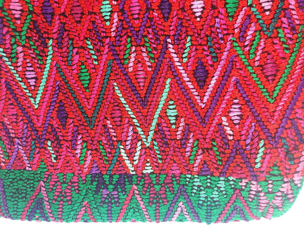 Vintage Black Red Unique Guatemala Handmade Weaved -Santa Maria de Jesus huipil-