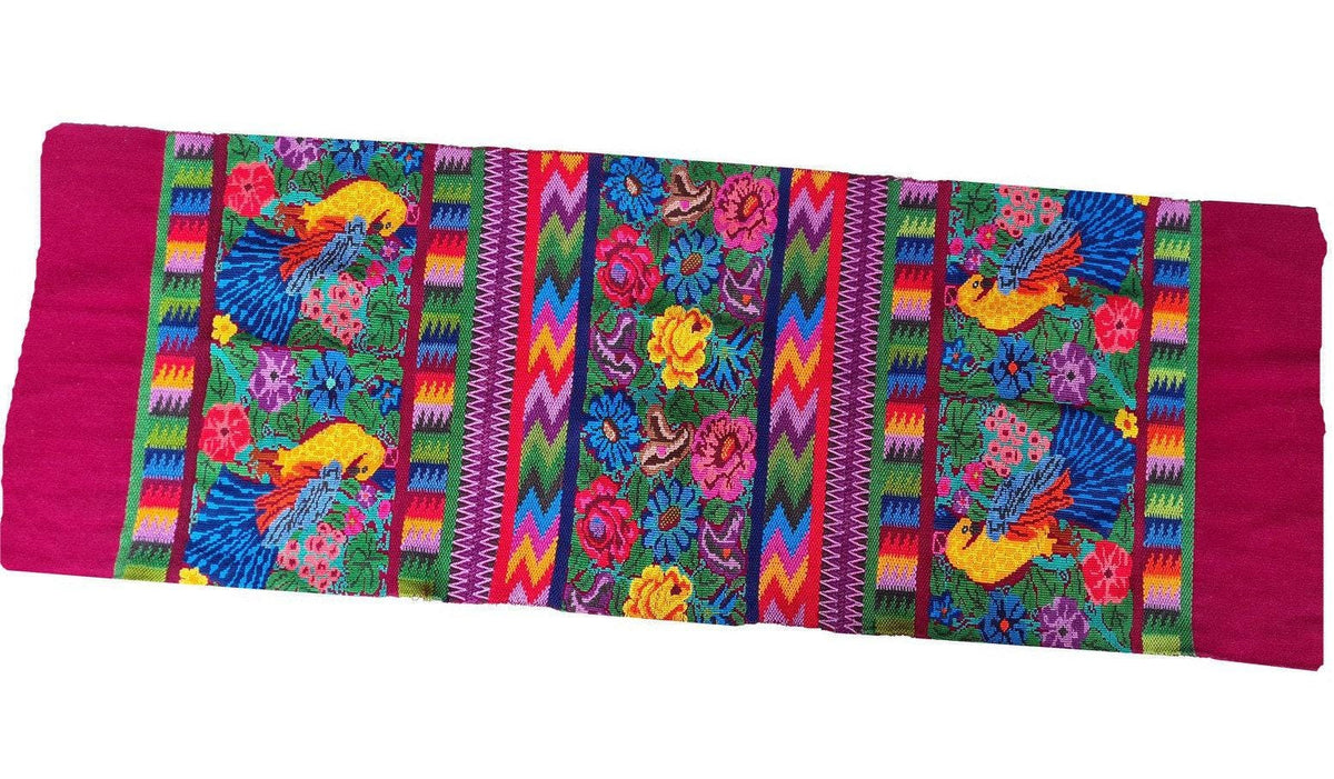 Vintage unique Guatemala handmade weaved cotton runner -Huipil from San Antonio Aguas Calientes-