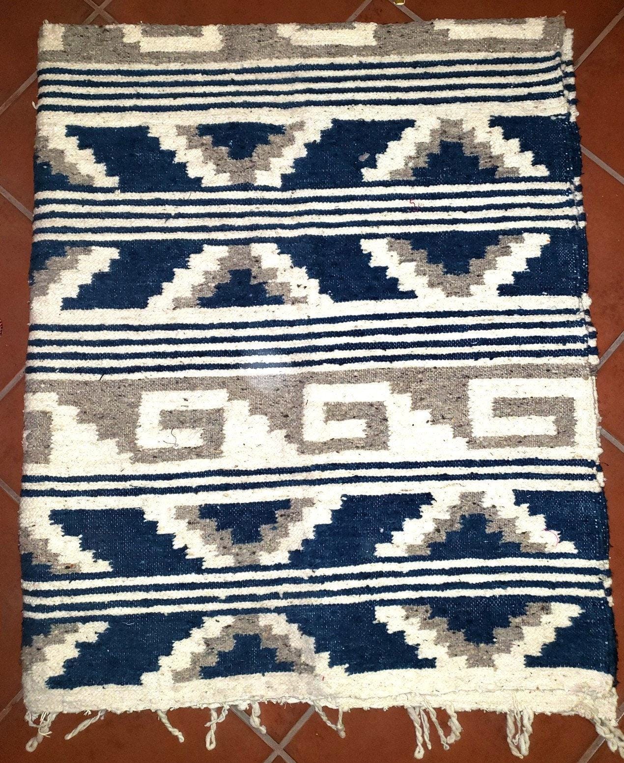 Handwoven Guatemalan wool rug poncho made in Momostenango