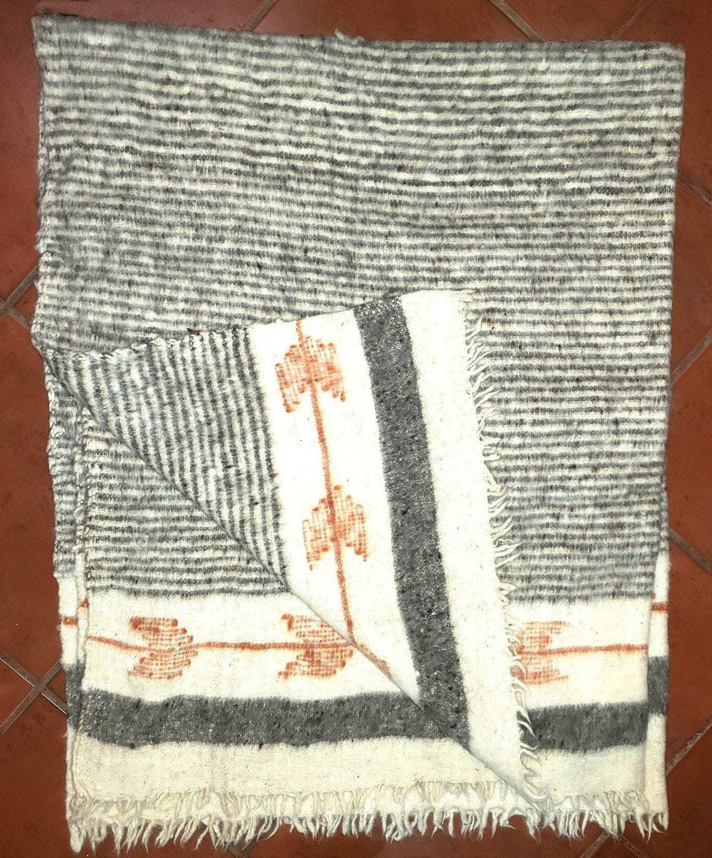 Guatemalan WOOL Woven Blanket Made in MOMOSTENANGO - Poncho