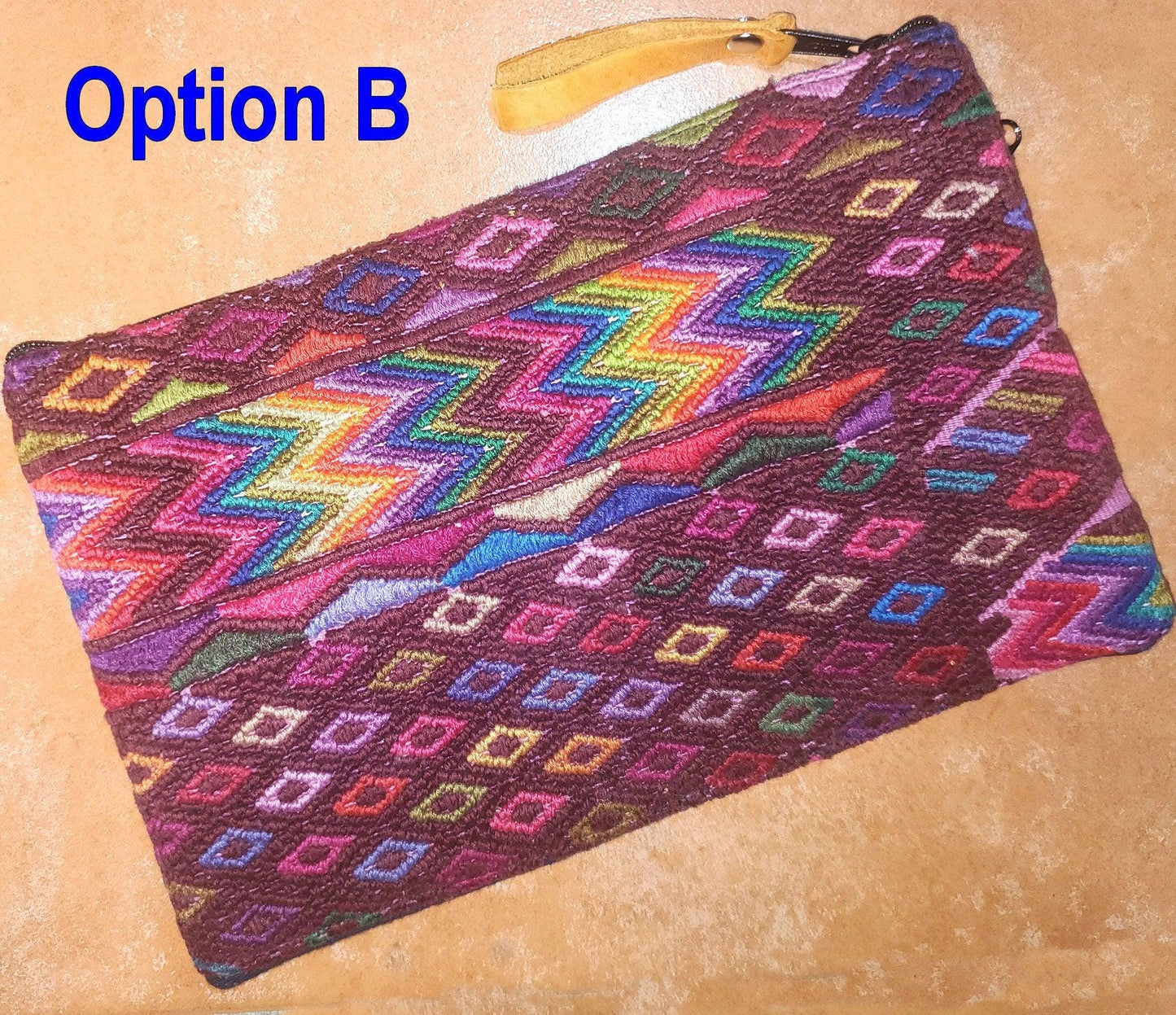 Guatemalan upcycled huipil purse, Make Up Bag, Huipil Pouch