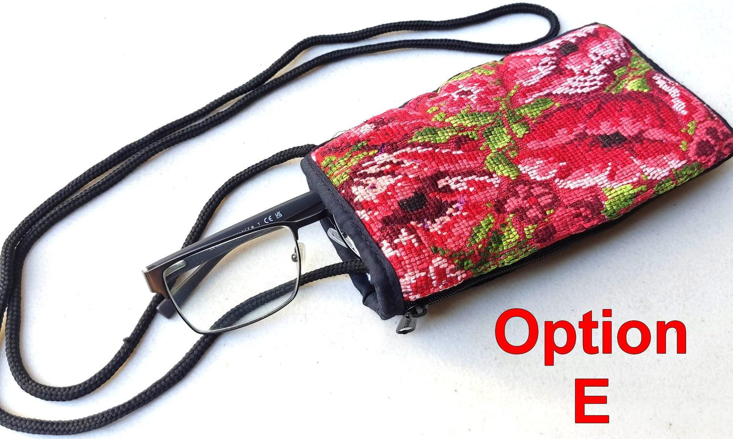 Guatemalan Upcycled hUIPIL CASE for SUNGLASSES purse