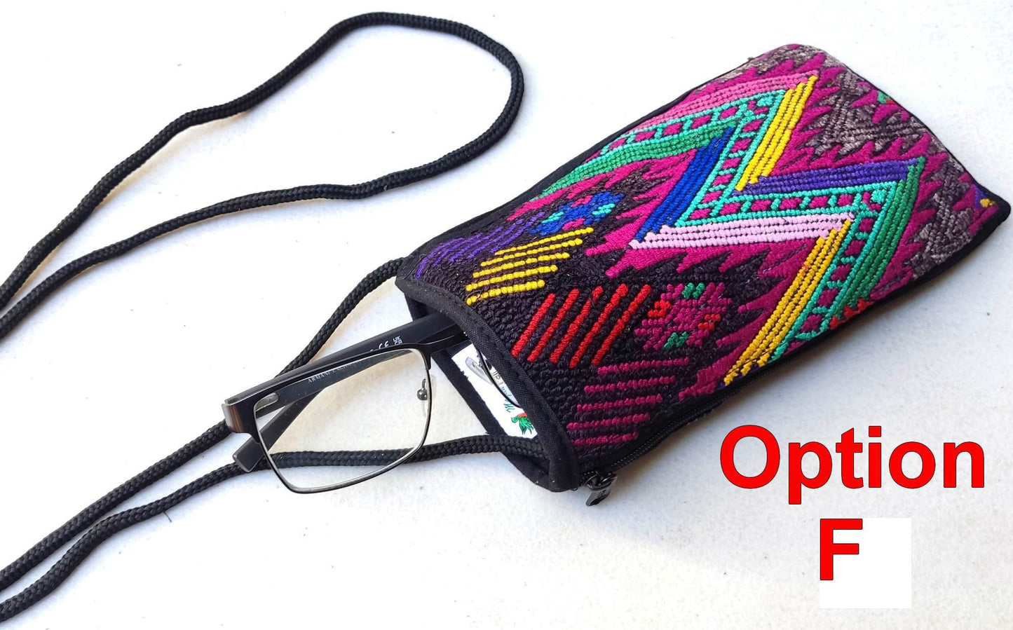 Guatemalan Upcycled hUIPIL CASE for SUNGLASSES purse