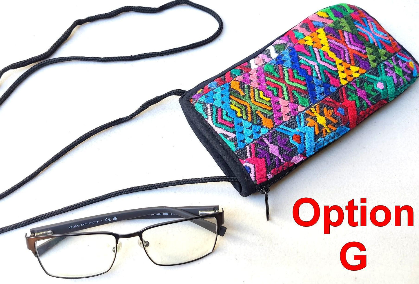 Guatemalan Upcycled hUIPIL CASE for SUNGLASSES purse