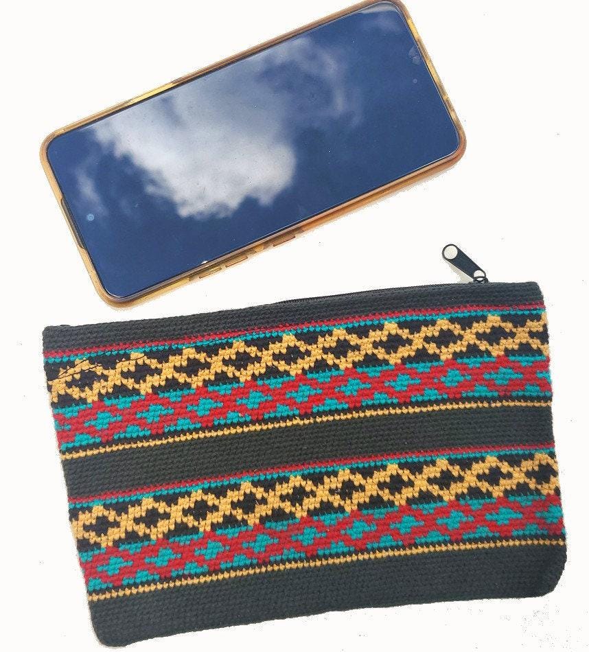 Cotton crocheted zippered coin purse