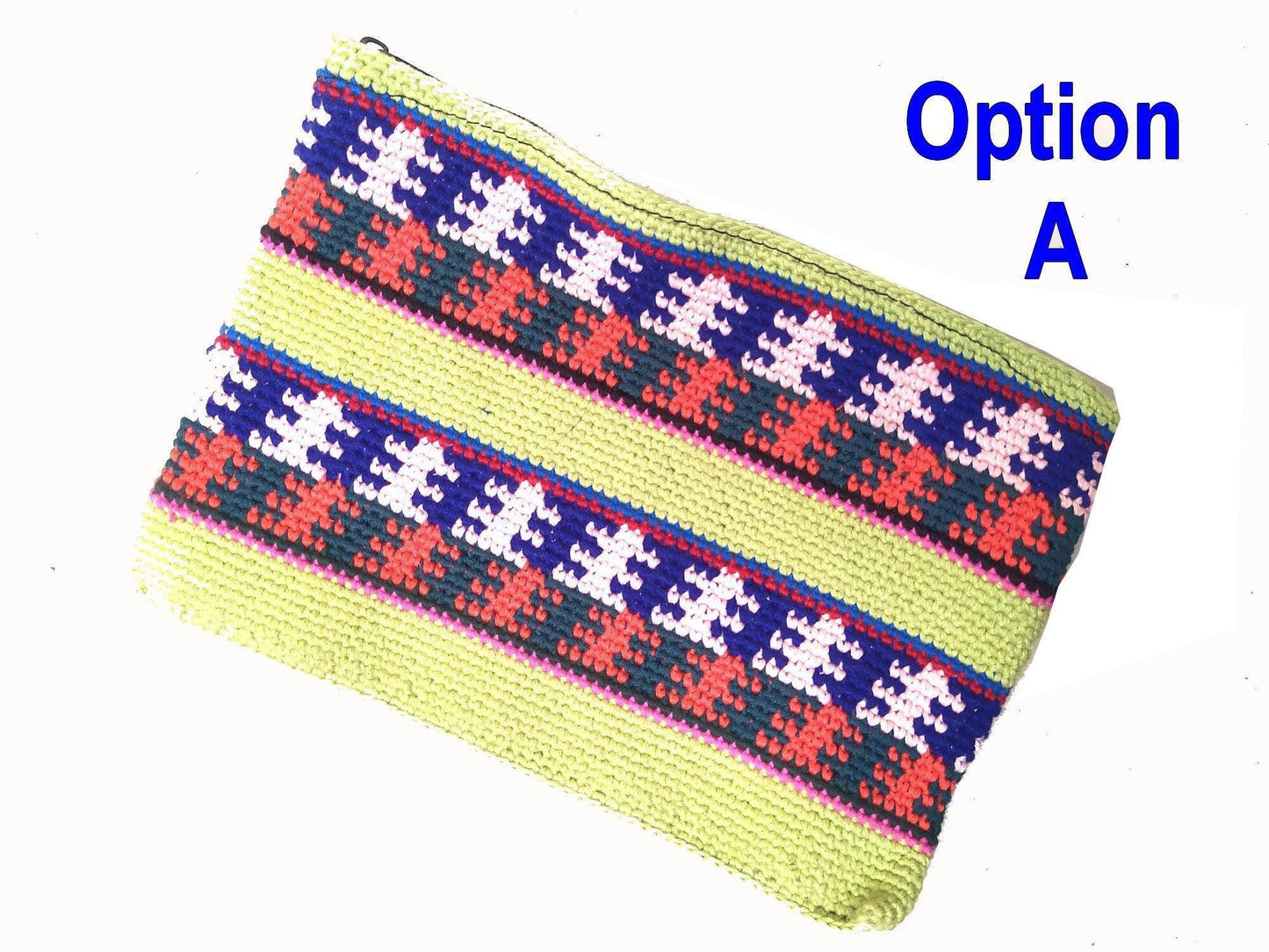 Cotton crocheted zippered coin purse
