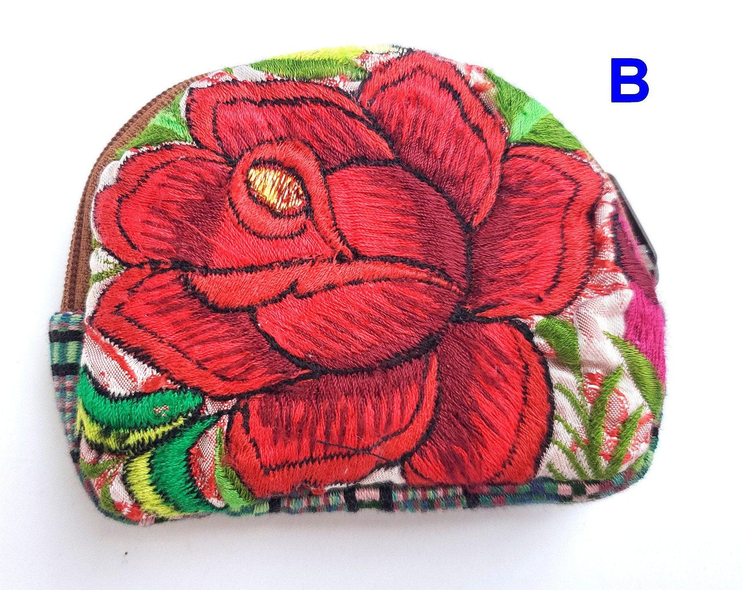 Guatemala HUIPIL Cotton Padded COIN Holder PURSE Bag Available In Multiple Options - Floral Colorful Small Coin Purse