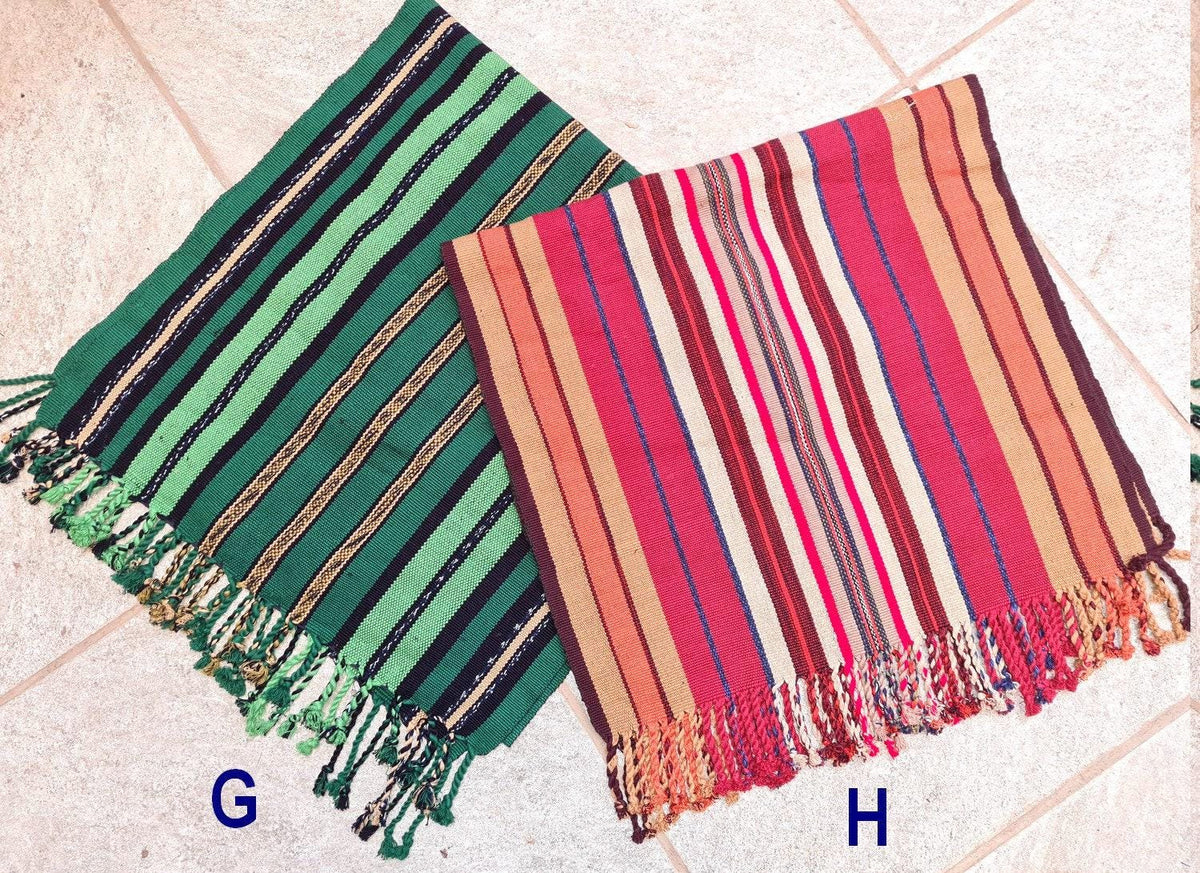 Cotton Guatemalan handmade weaved multicolor bed runner