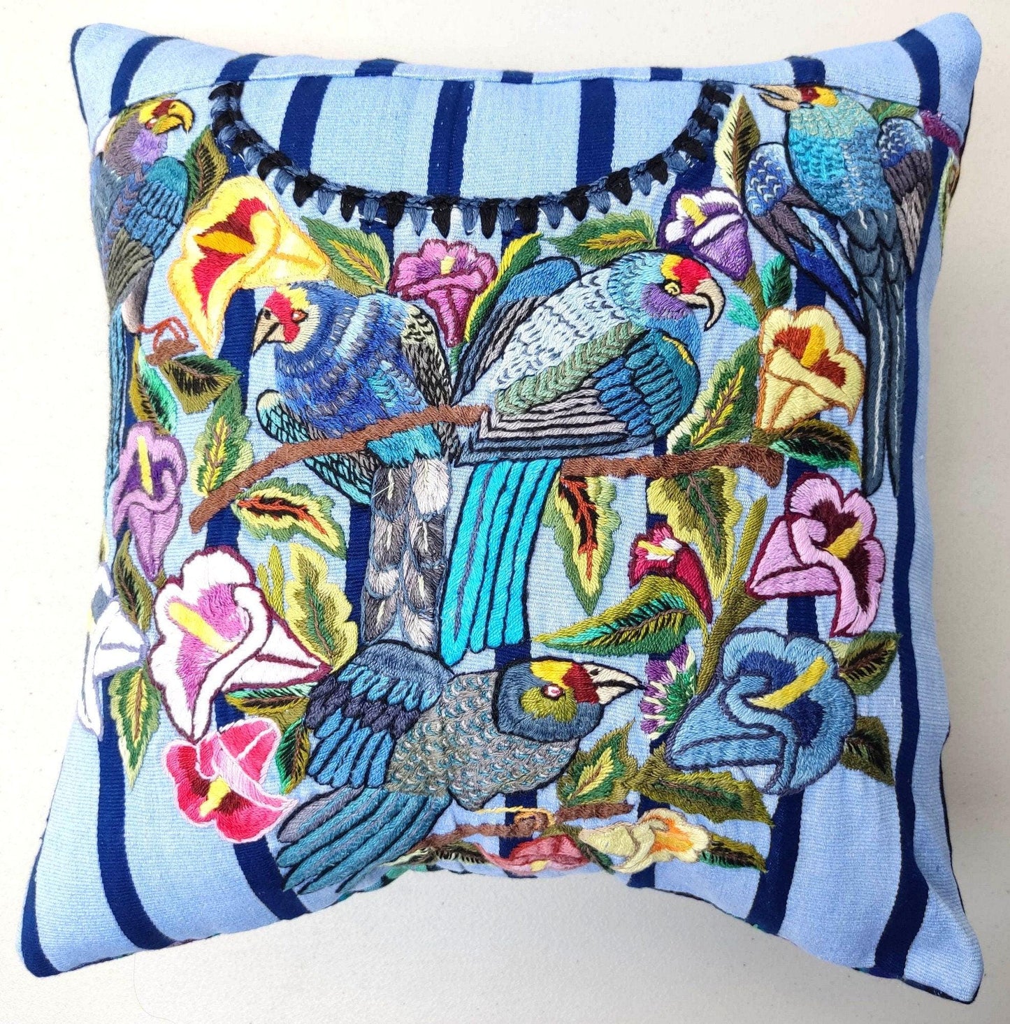 Guatemalan hand-embroidery - SANTIAGO ATITLAN - pillow cushion COVER 14x14