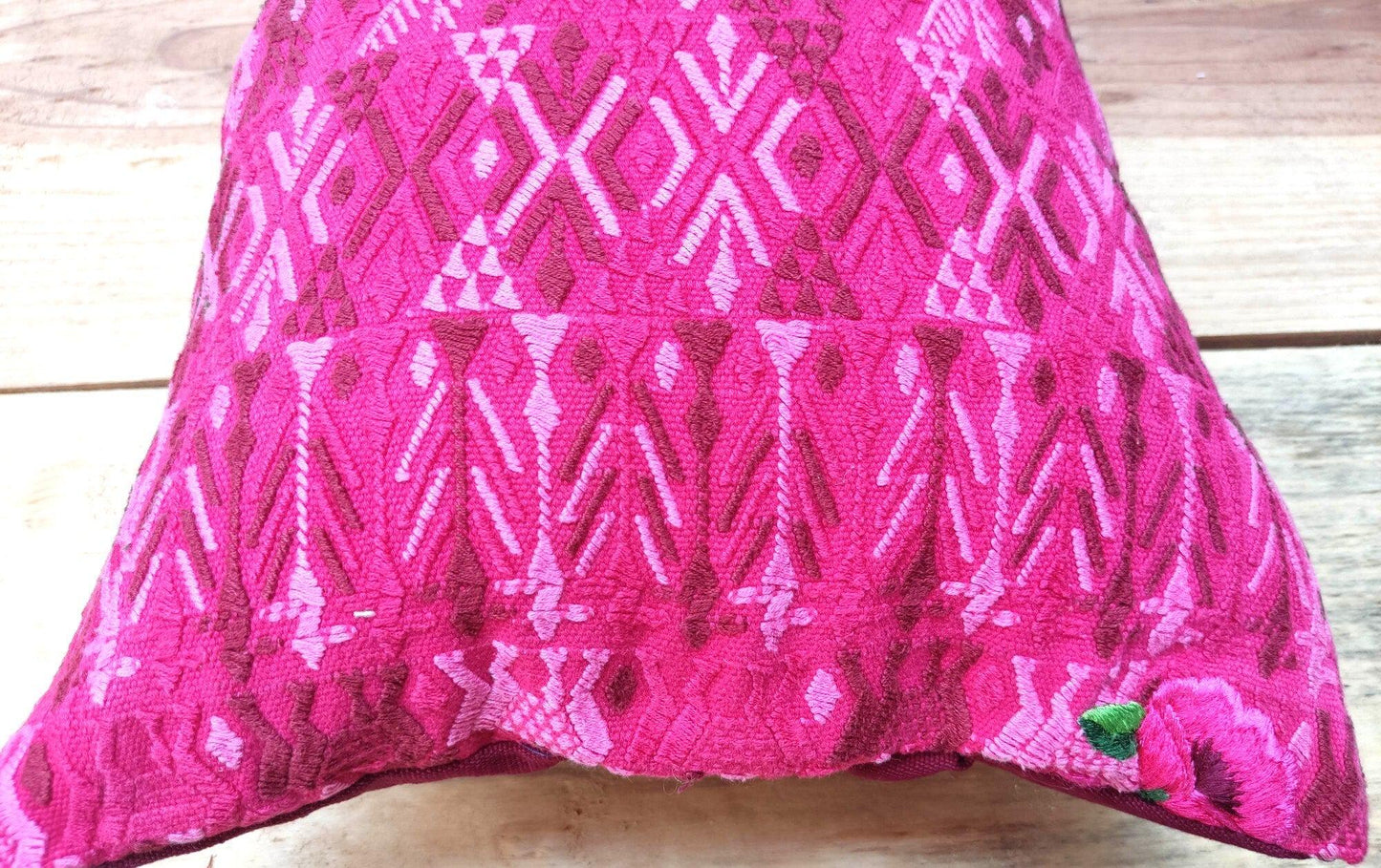 Guatemalan Upcycled Pillow Cover / Ethnic TACTIC COBAN Cushion Case / 12x16 inches