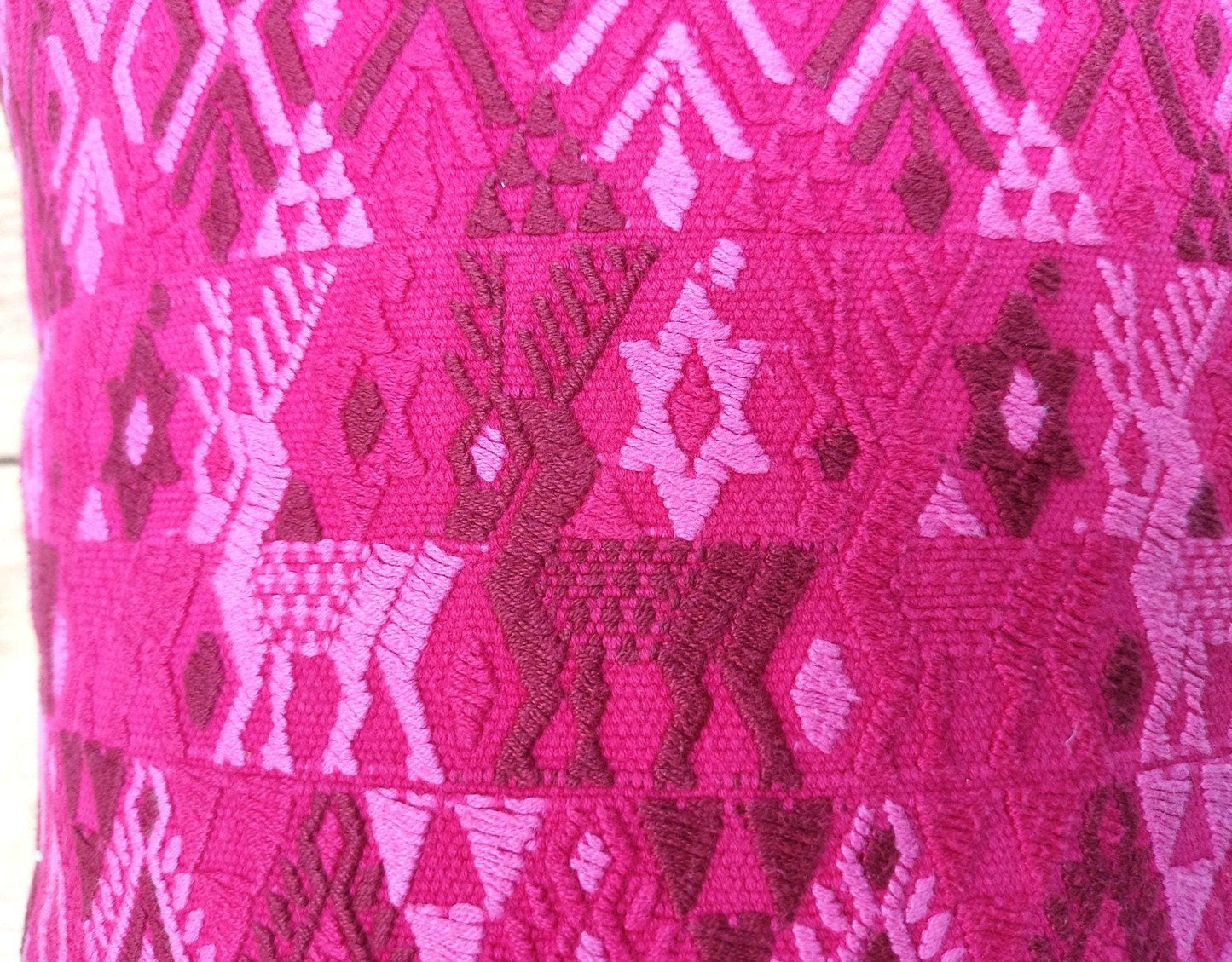 Guatemalan Upcycled Pillow Cover / Ethnic TACTIC COBAN Cushion Case / 12x16 inches
