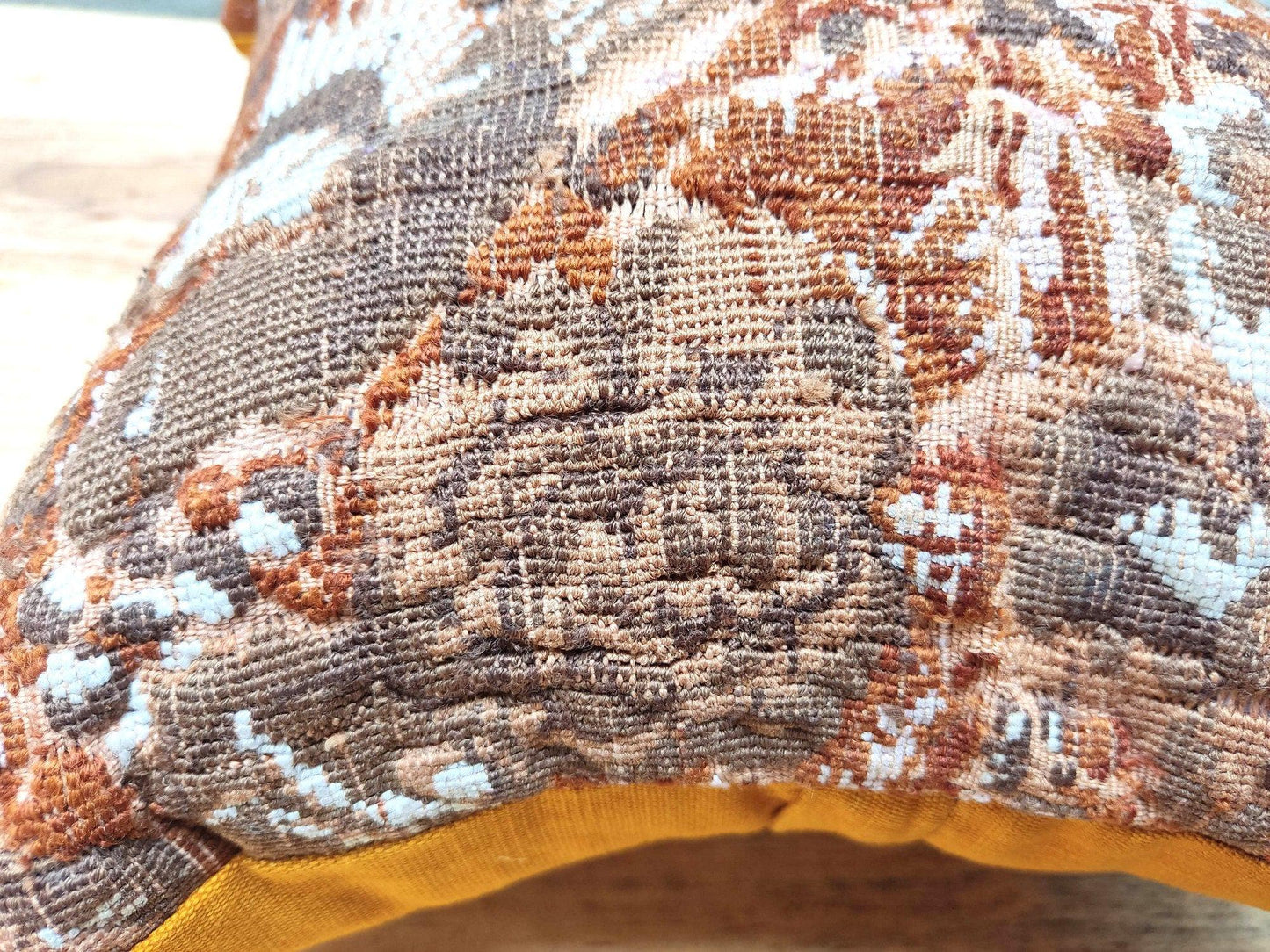 Guatemalan Upcycled Pillow Cover / Ethnic Comalapan Dove Cushion Case / 13.5 x13.5 inches