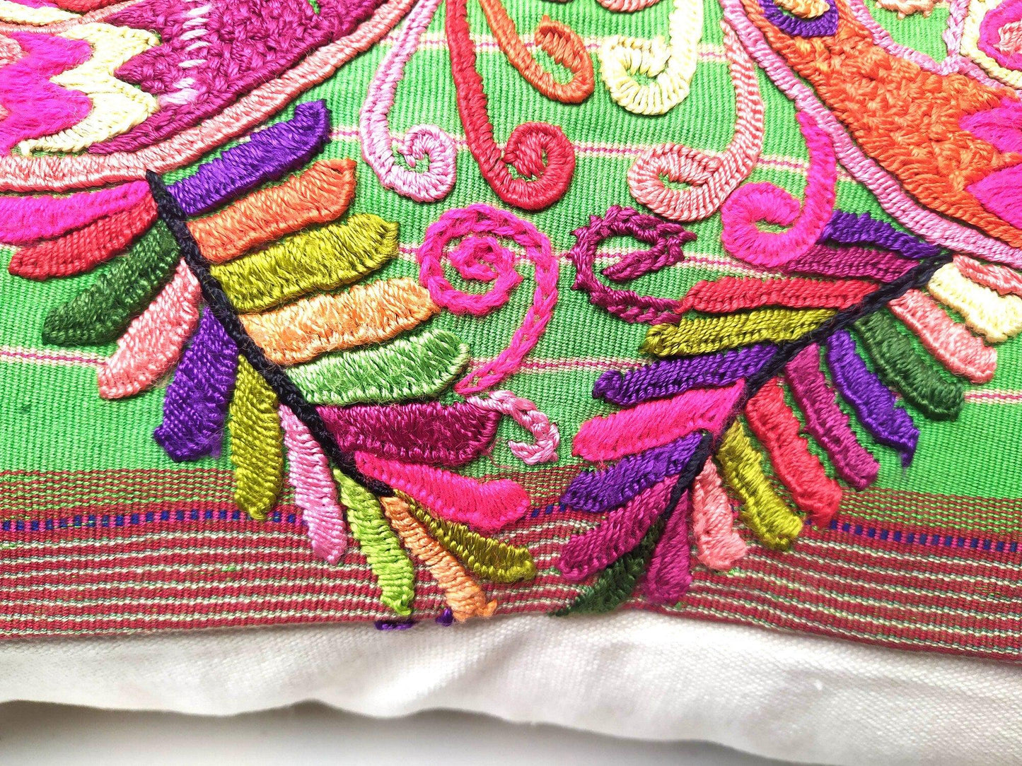 Cotton Guatemala hand embroidery -Eagles & floral- huipil pillow case cushion cover 26x26 inches
