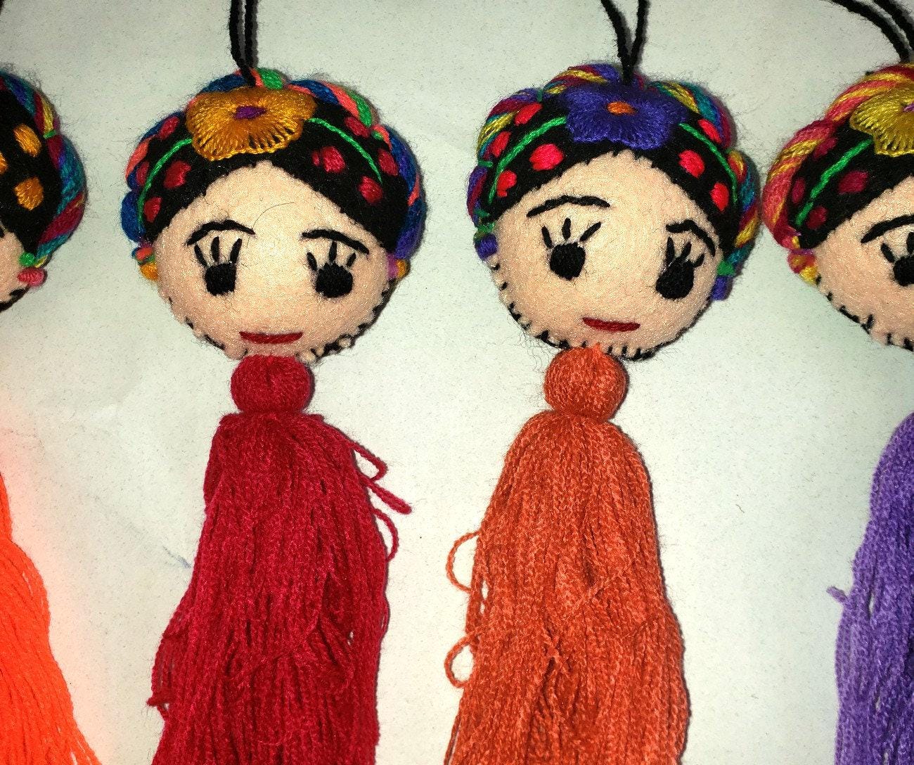Frida doll ornament felt Pom Pom