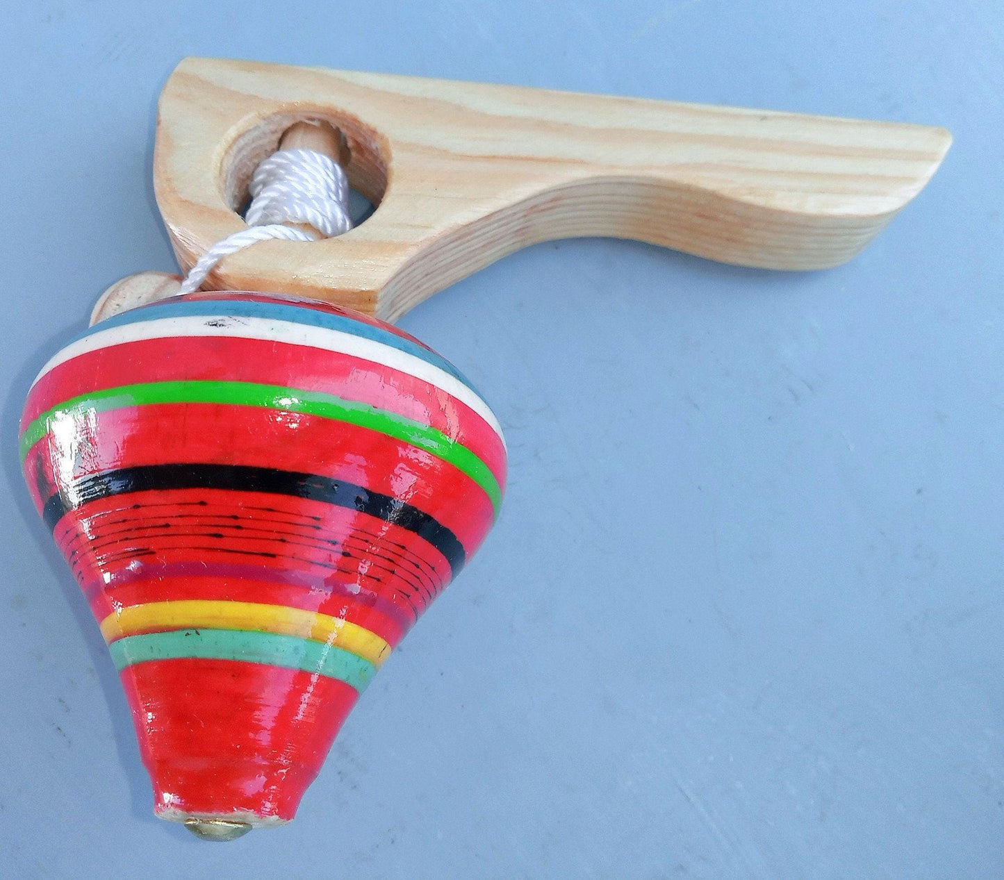 Kids Guatemalan SPINNING Colorful Wooden TOP TOY Available In Multiple Options - Artisans Unisex Top Toy