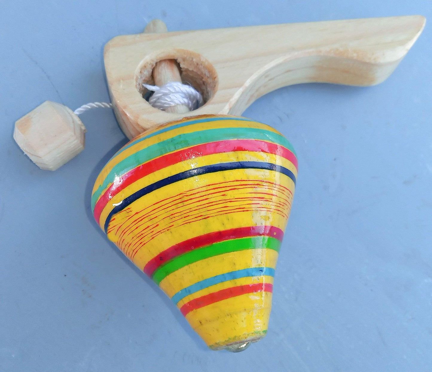Kids Guatemalan SPINNING Colorful Wooden TOP TOY Available In Multiple Options - Artisans Unisex Top Toy