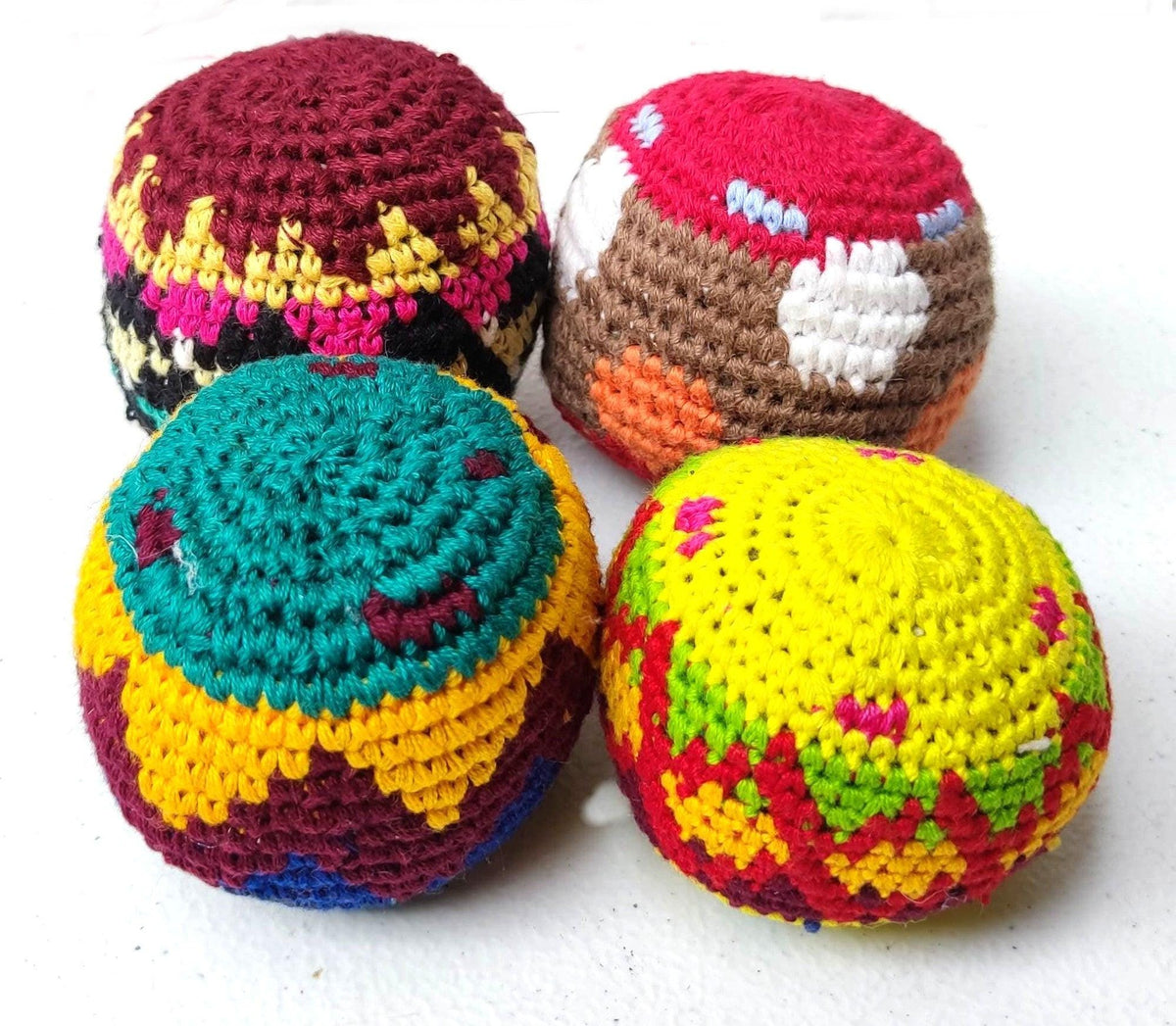 Guatemala Stress Relief Crocheted Cotton Hacky SACKS JUGGLING BALLS Available In Multiple Options