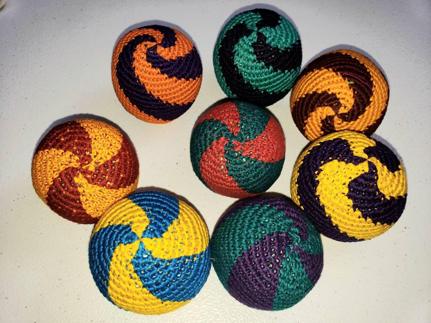 Guatemala Stress Relief Crocheted Cotton Hacky SACKS JUGGLING BALLS Available In Multiple Options