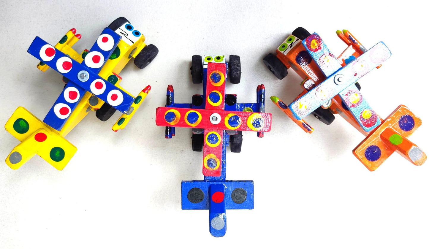 Kids Guatemalan WOODEN Hand Painted TOY HELICOPTER