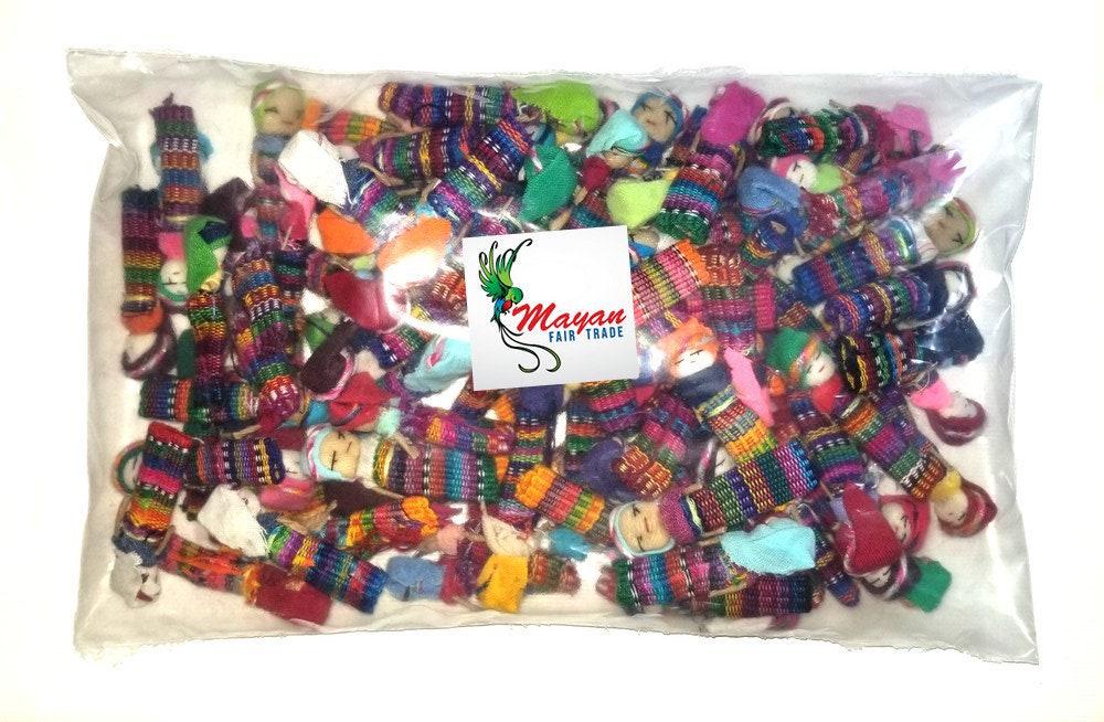 Guatemalan Artisans Two Inches WORRY DOLLS DOZENS Available In Multiple Options - Woven Fabric Clothing Traditional Dolls