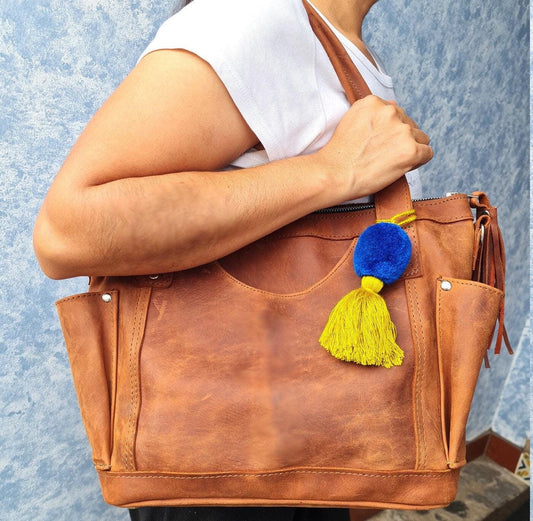 Tan Genuine LEATHER CONVERTIBLE BACKPACK Bag - Aesthetic Full Grain Leather Handles cross body And Handbags