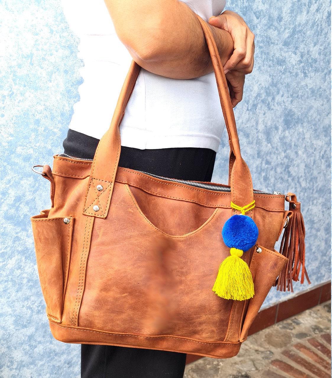 Tan Genuine LEATHER CONVERTIBLE BACKPACK Bag - Aesthetic Full Grain Leather Handles cross body And Handbags
