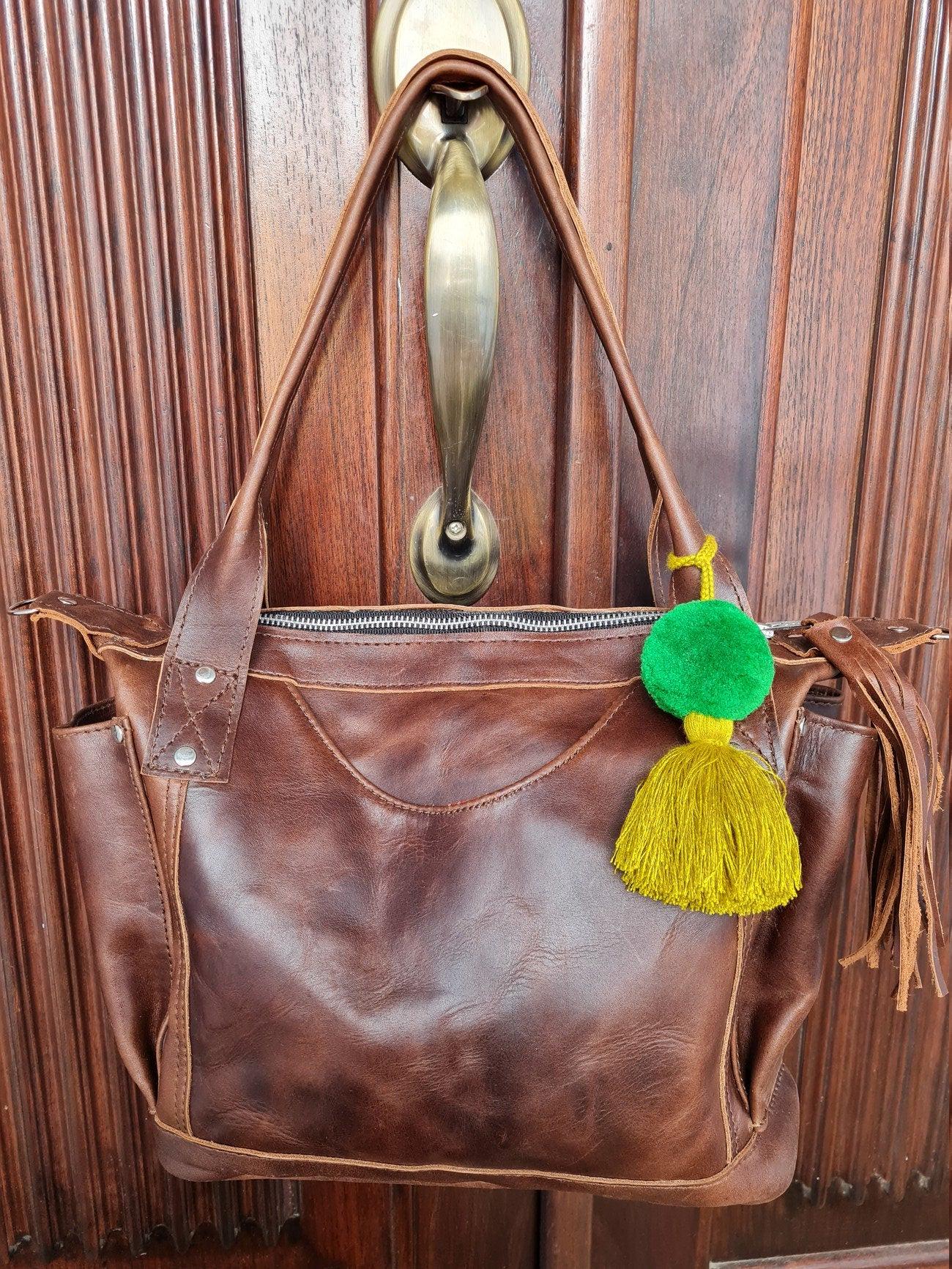 Dark Brown Genuine LEATHER CONVERTIBLE BACKPACK Bag - Aesthetic Full Grain Leather Handles cross body And Handbags
