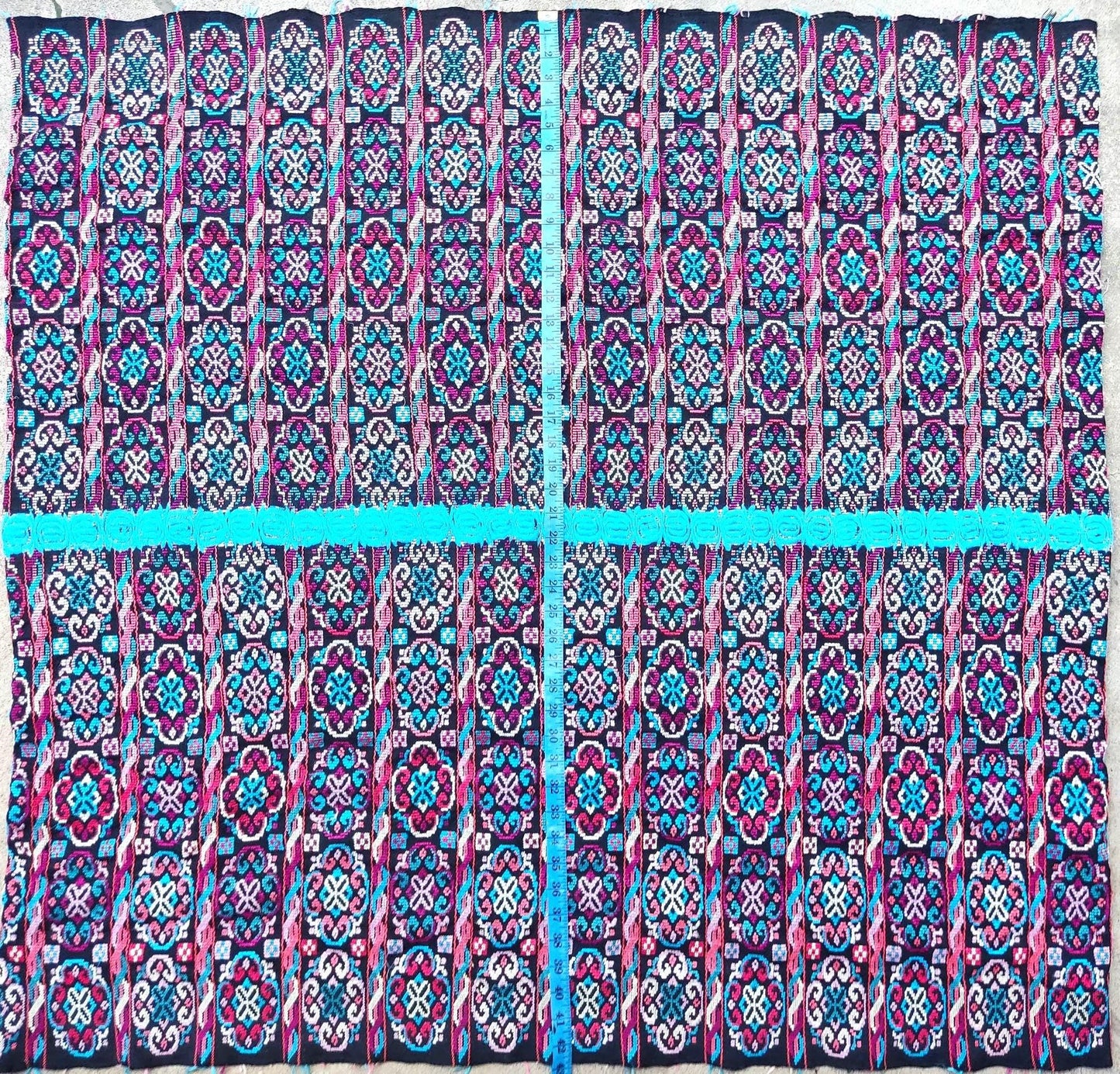 Unique Guatemala Handmade WEAVED Cotton multicolor ZUNIL Corte -Fabric per yard-