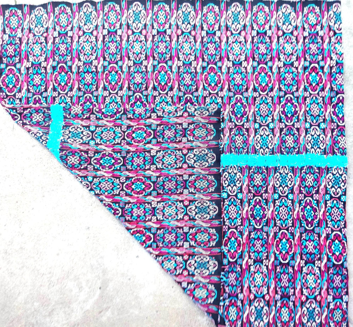 Unique Guatemala Handmade WEAVED Cotton multicolor ZUNIL Corte -Fabric per yard-