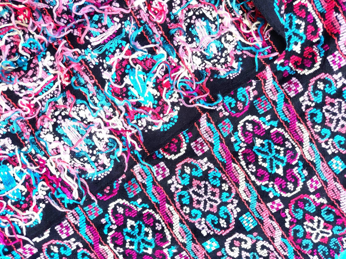 Unique Guatemala Handmade WEAVED Cotton multicolor ZUNIL Corte -Fabric per yard-