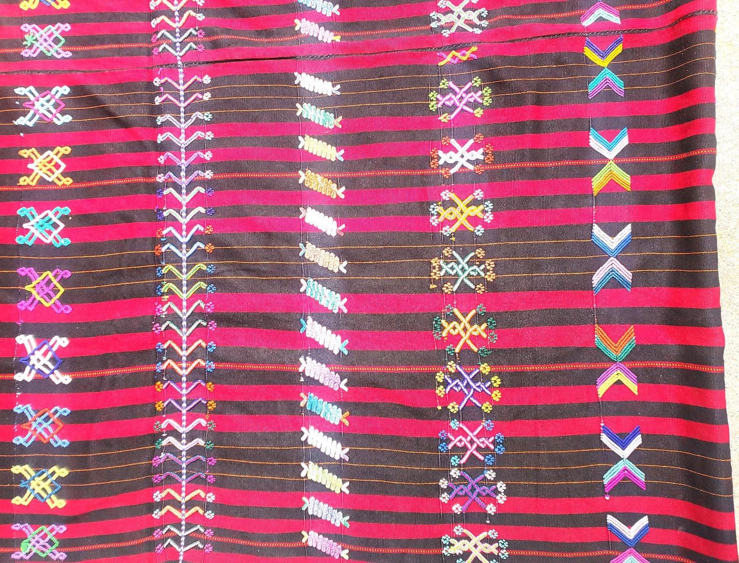 Vintage HANDWOVEN Cotton COLOTENANGO Guatemalan Textile Fabric Per Yard