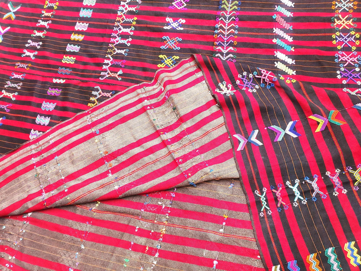Vintage HANDWOVEN Cotton COLOTENANGO Guatemalan Textile Fabric Per Yard