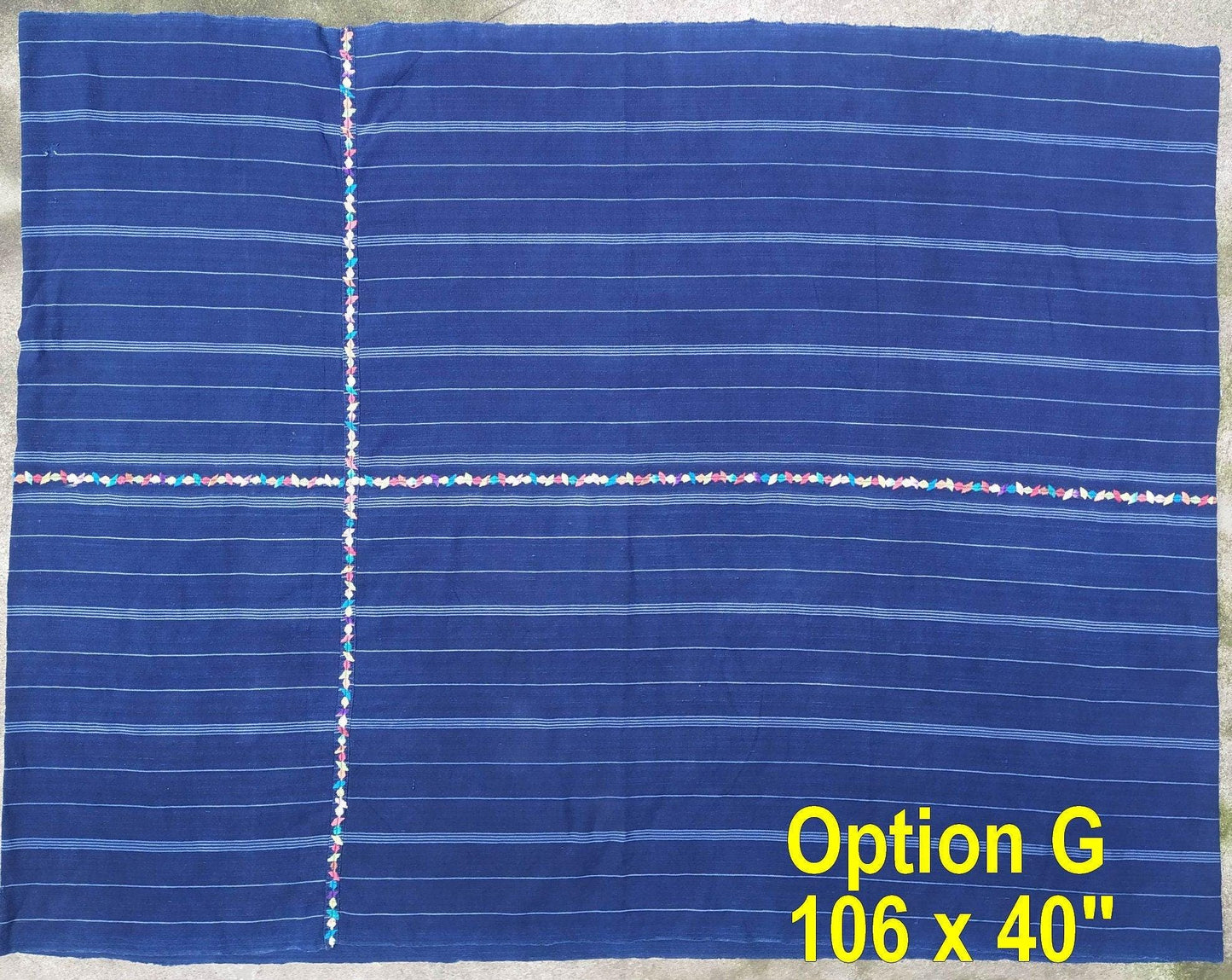 GUATEMALA Algodón Nahuala Lineal INDIGO Corte FABRIC cortado a medida - Vintage Bordado Tejido a Mano