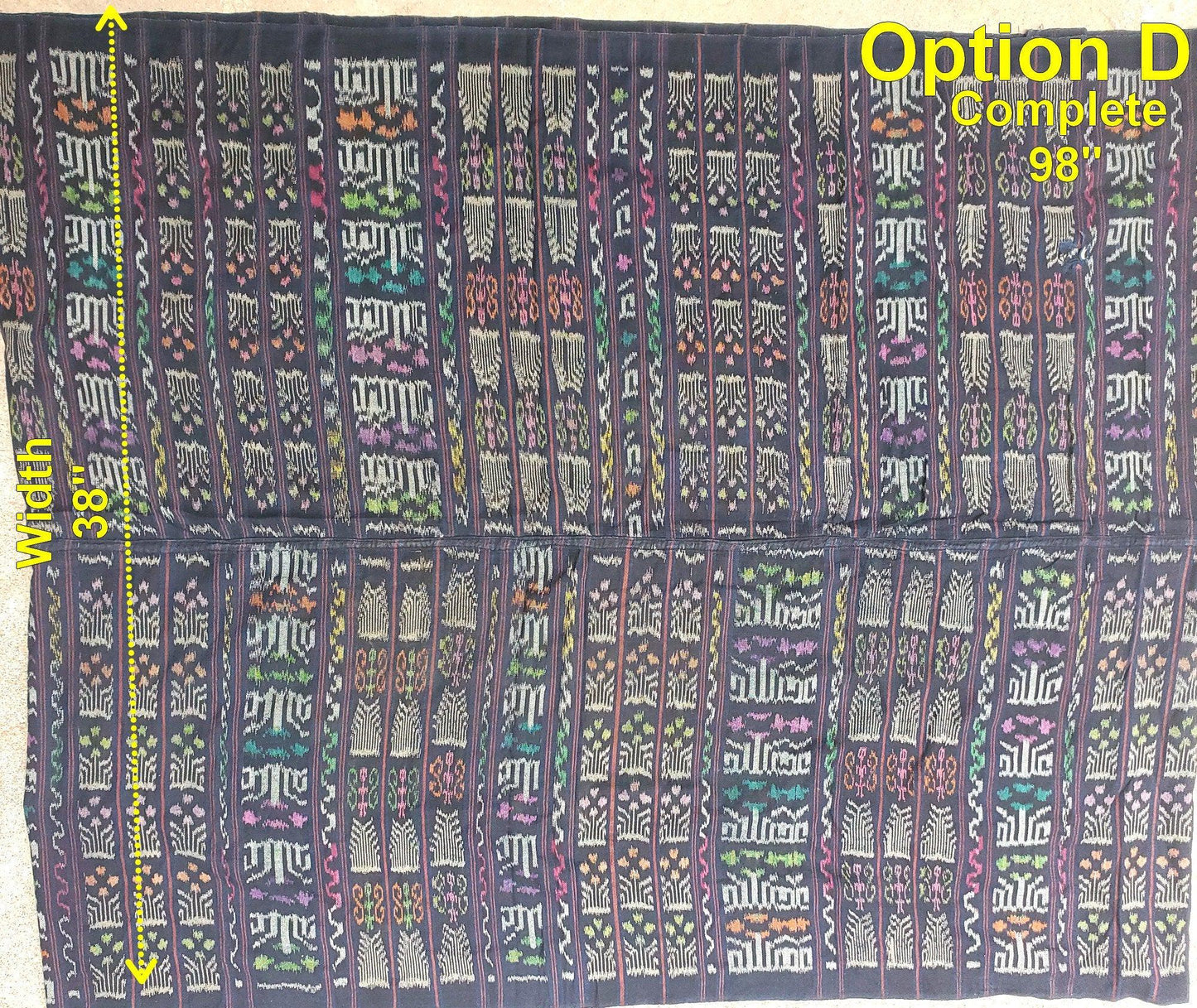 GUATEMALAN Nahuala Cotton IKAT Corte FABRIC Per Yard - Vintage Embroidered Hand Woven Fabric