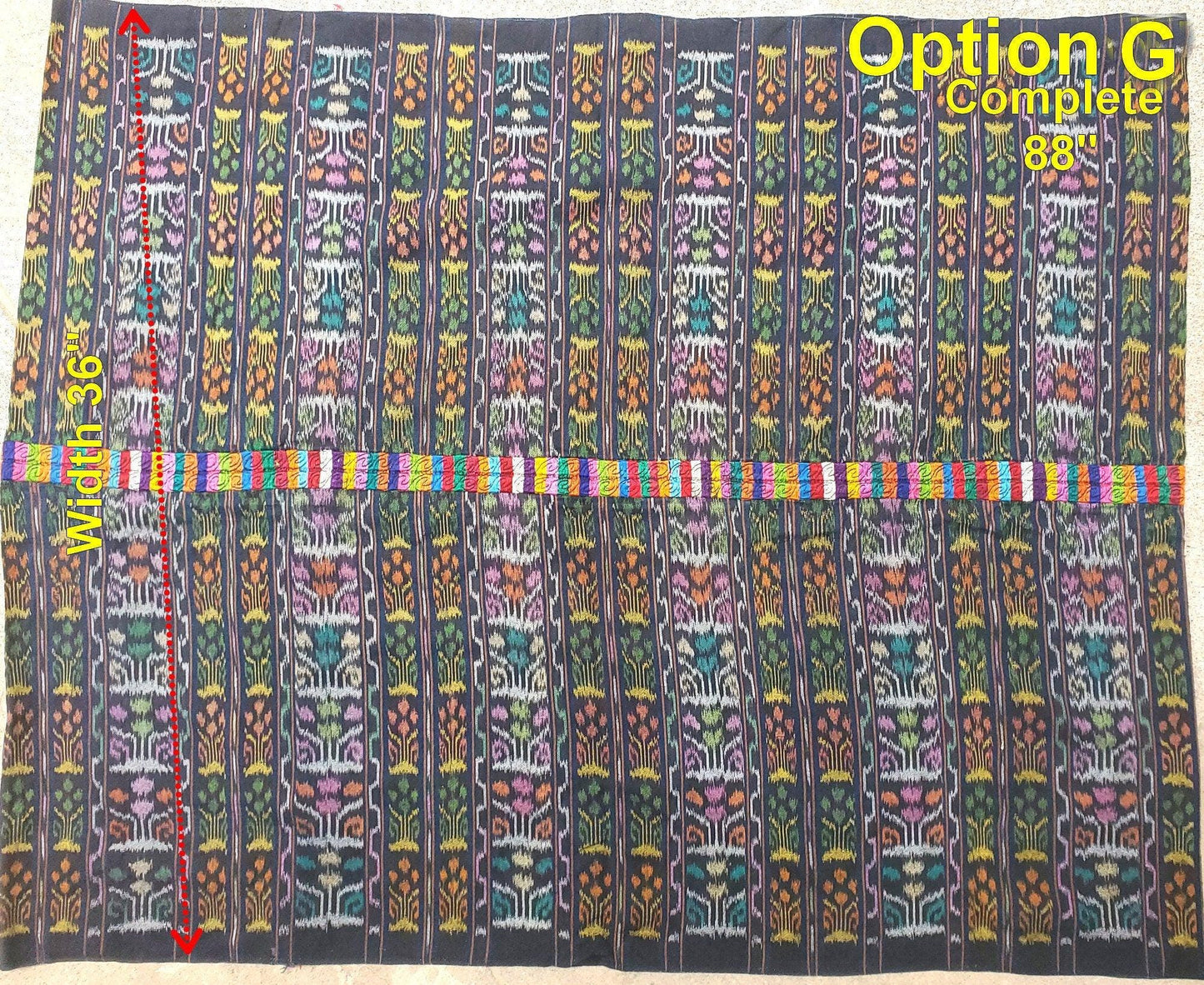 GUATEMALAN Nahuala Cotton IKAT Corte FABRIC Per Yard - Vintage Embroidered Hand Woven Fabric