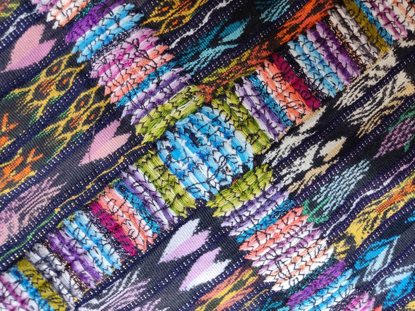 New unique Guatemala Handmade Weaved WOOL multicolor SOLOLA Corte -Fabric per yard-