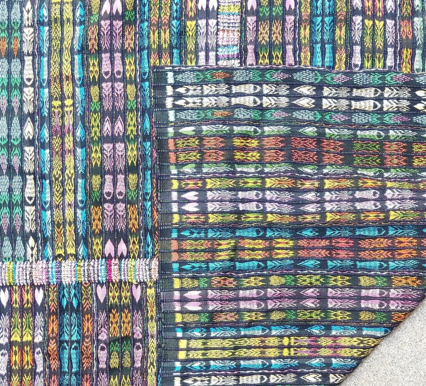 New unique Guatemala Handmade Weaved WOOL multicolor SOLOLA Corte -Fabric per yard-
