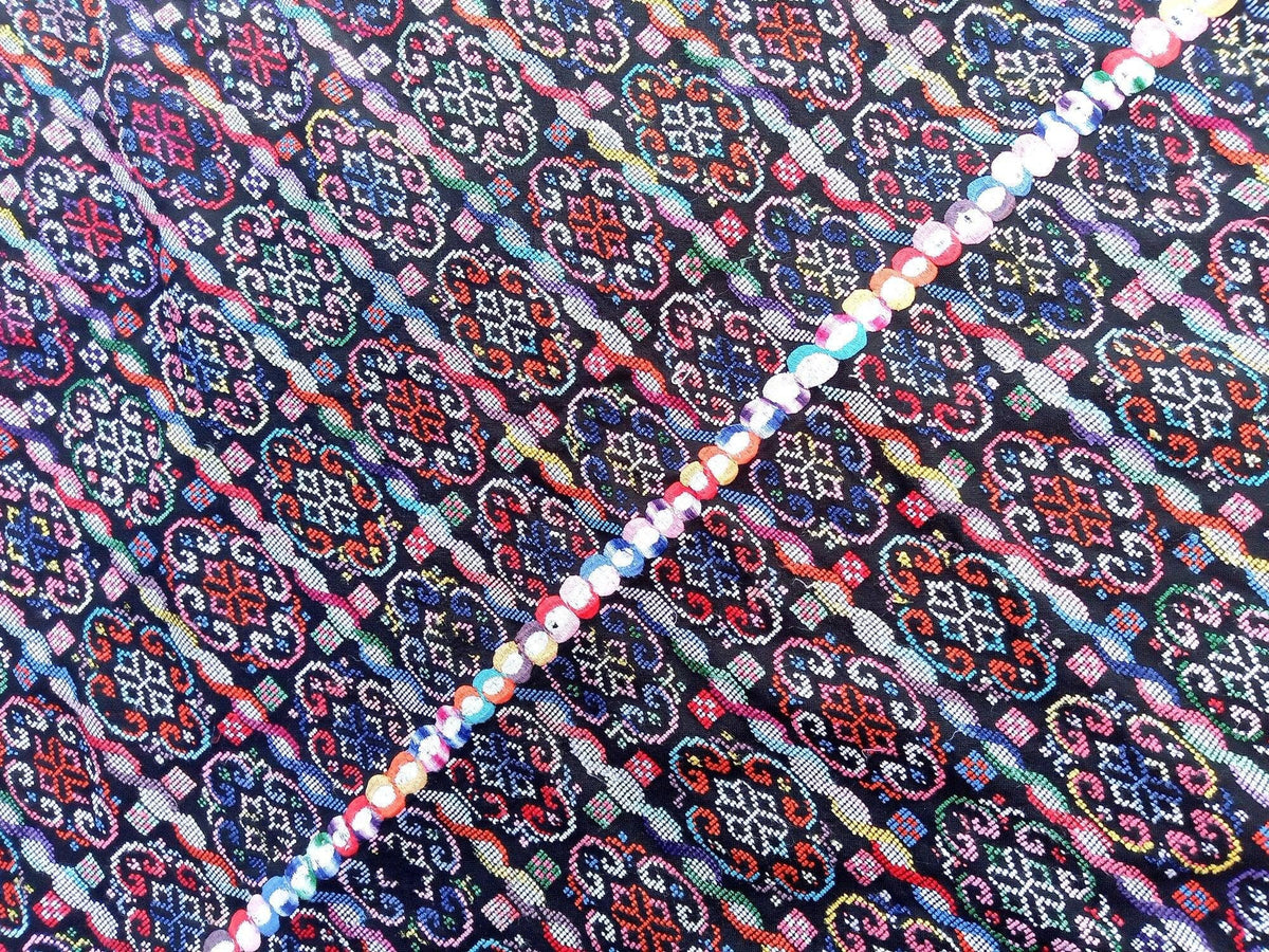 New unique Guatemala handmade weaved cotton multicolor Zunil Corte -Fabric per yard-